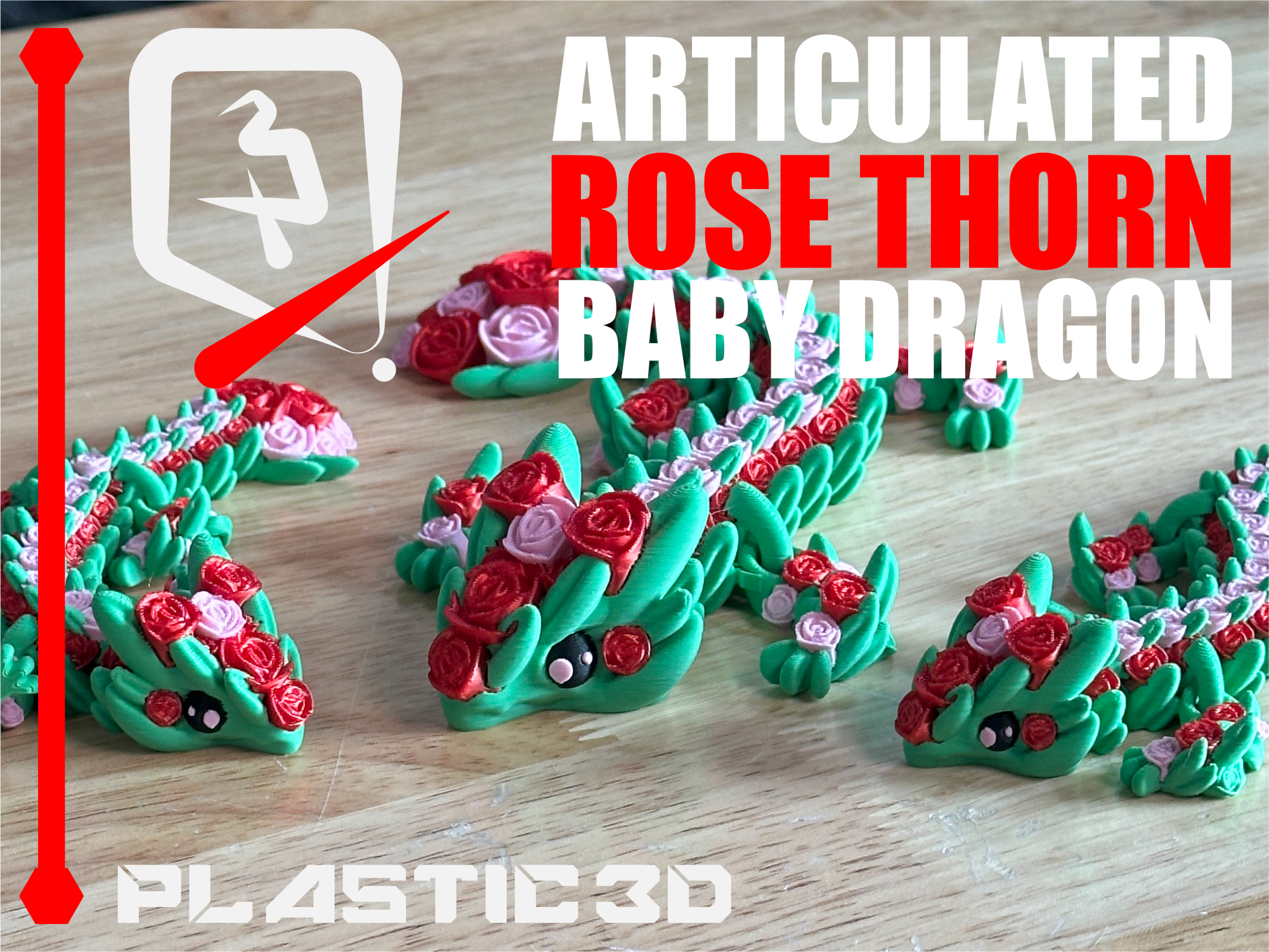 Baby Articulated Rose Dragon — The Flora Guardian 3D 3MF Model — view 6