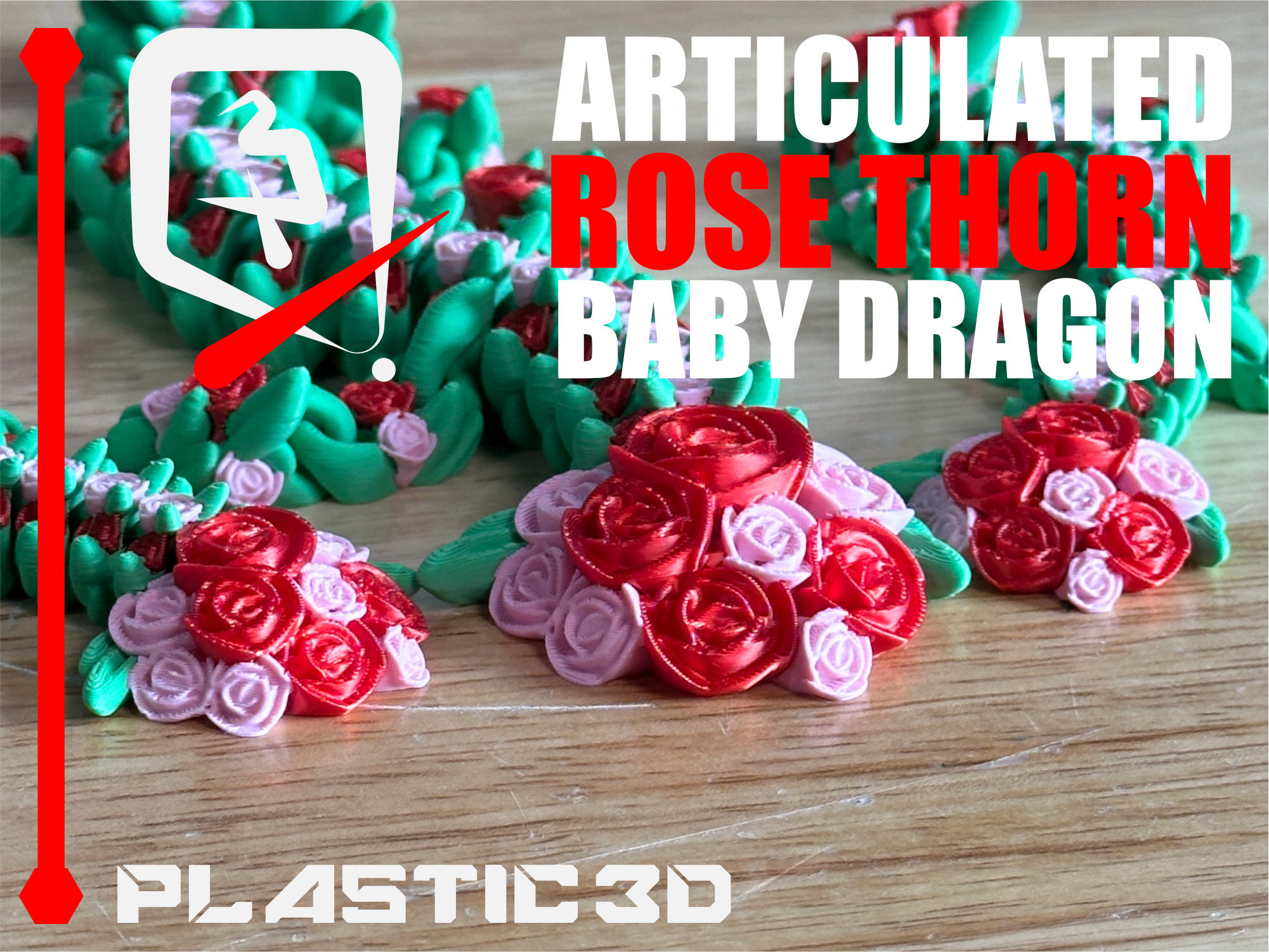 Baby Articulated Rose Dragon — The Flora Guardian 3D 3MF Model — view 8