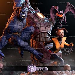 Beast Shadowcat and Lockheed Diorama 3D Printer Files STL Model