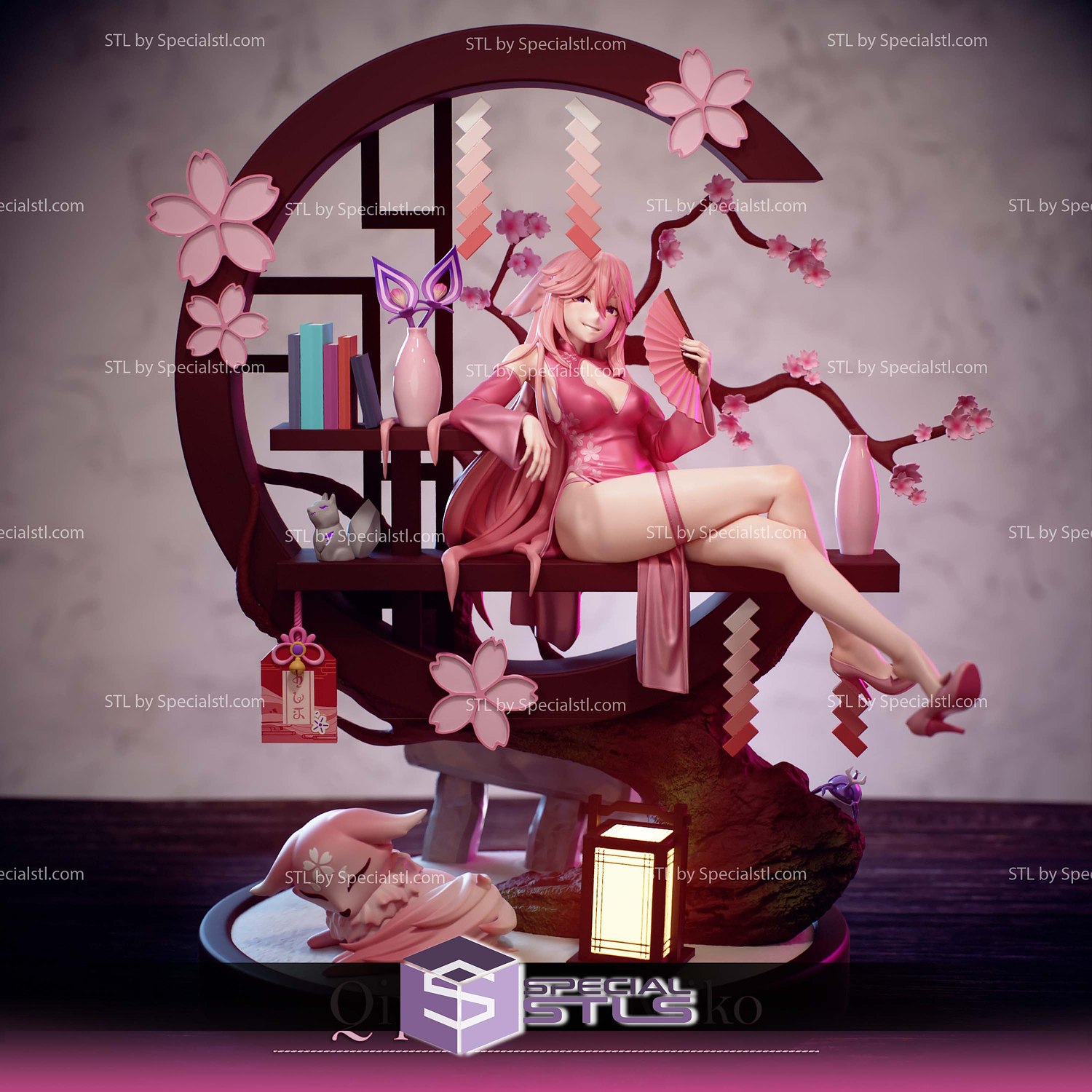 Qipao Yae Miko Genshin Impact 3D Printer Files STL Model — view 2