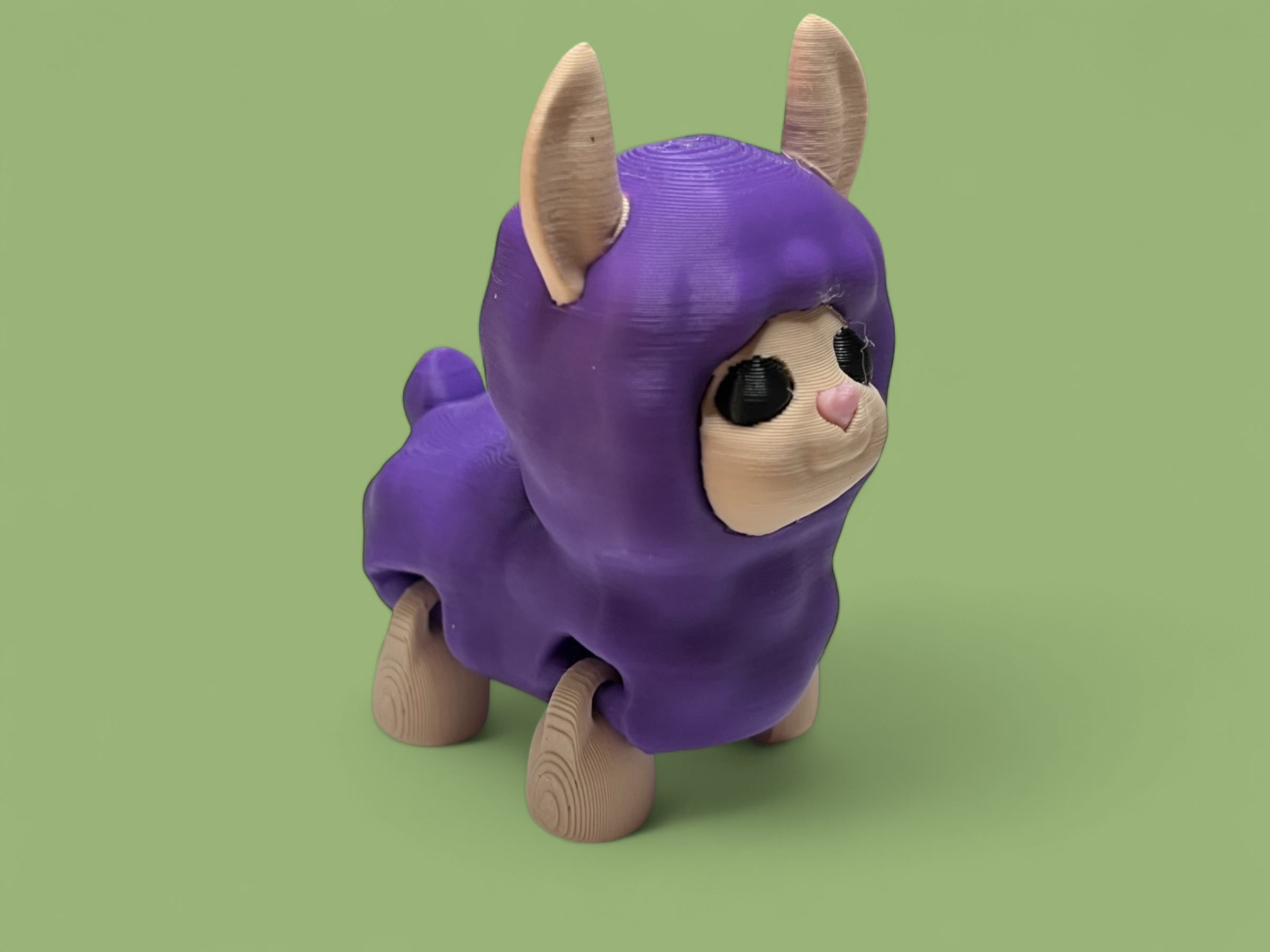 Cute kawaii articulated cartoon llama 3D 3MF Model — view 2