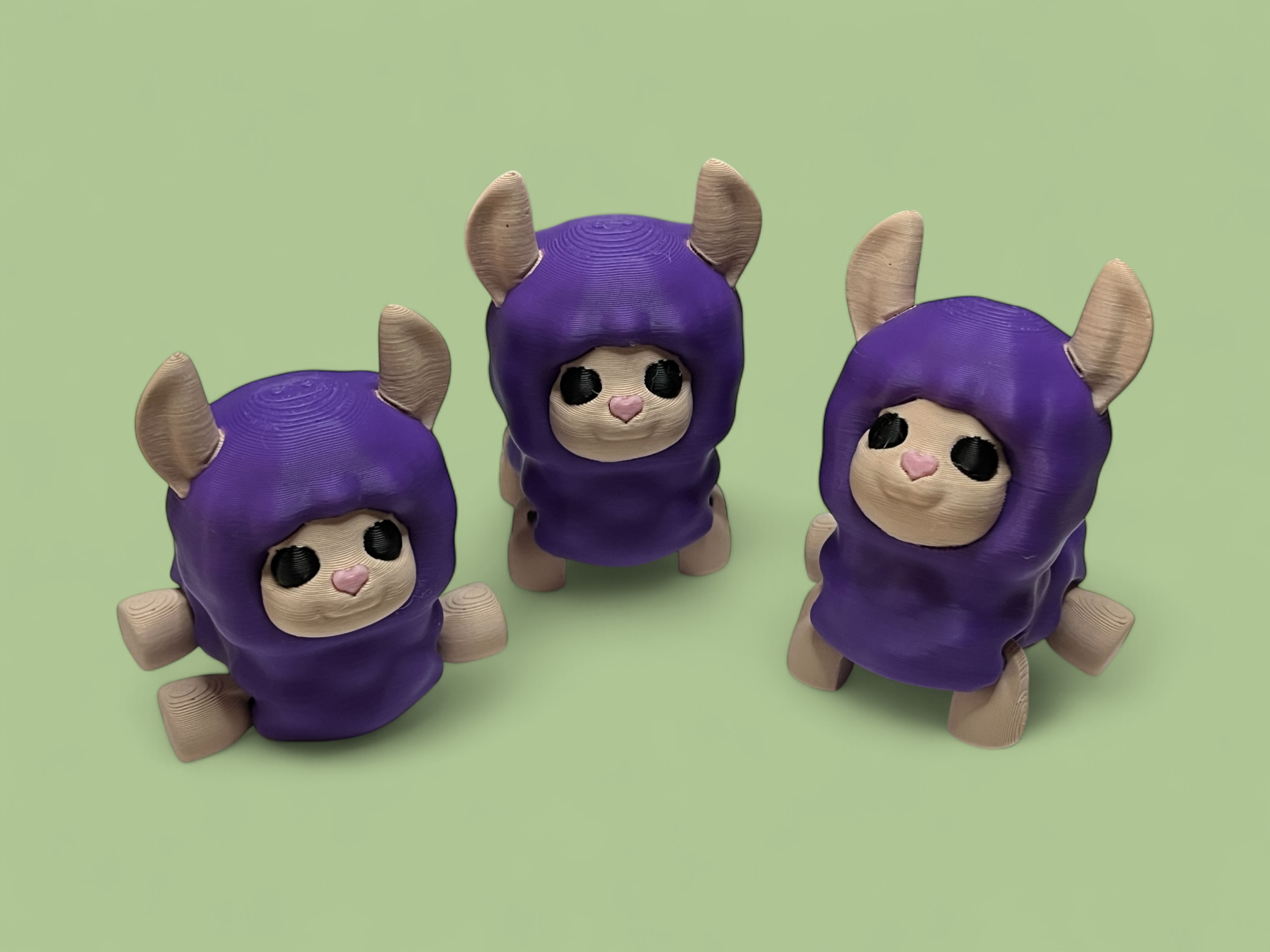 Cute kawaii articulated cartoon llama 3D 3MF Model — view 4