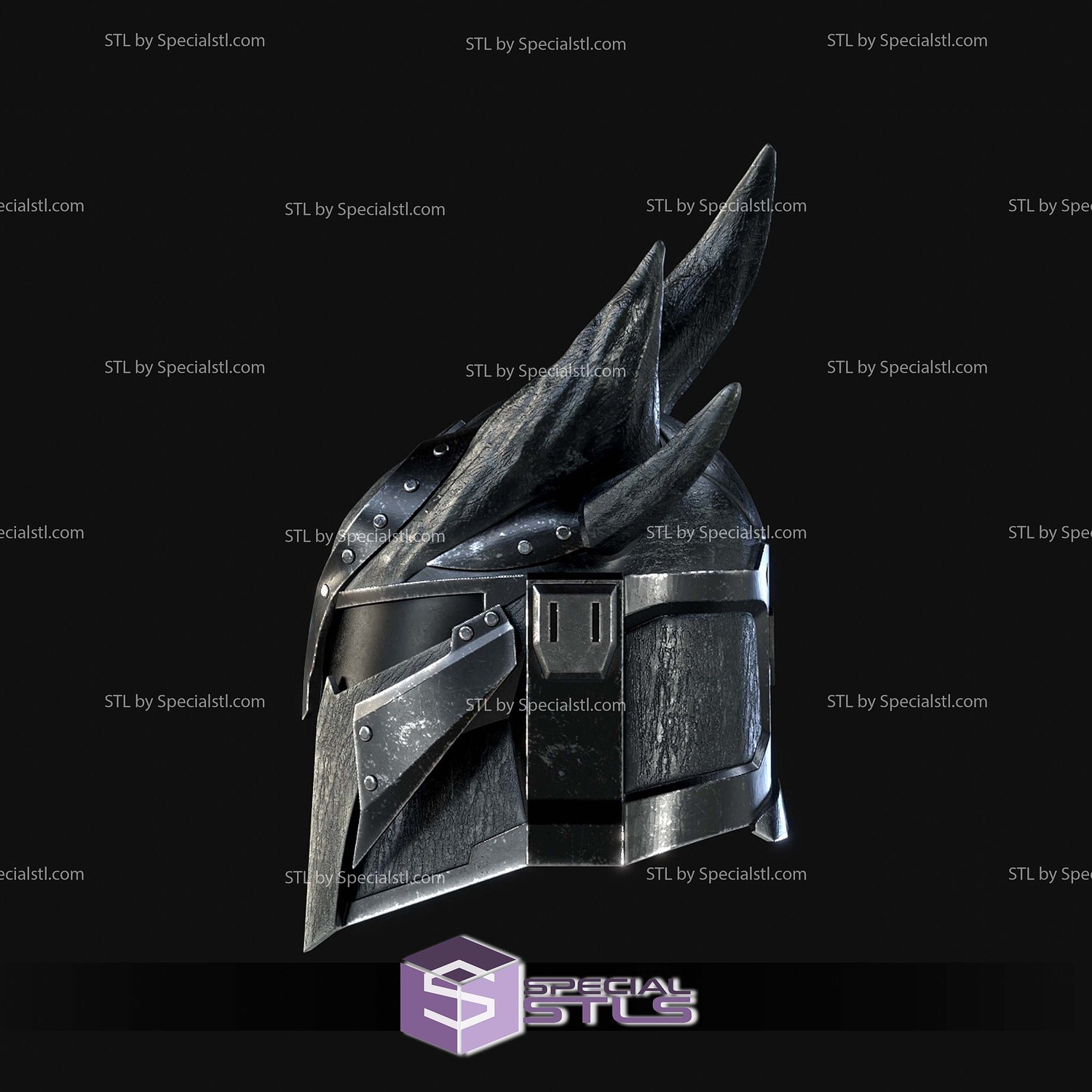 Cosplay STL Files Daedric Mando Helmet 3D Model — view 3