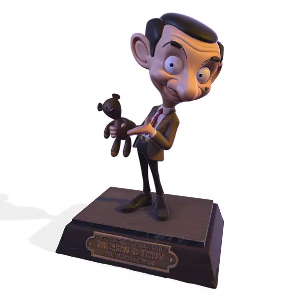Gentleman andTeddy PBR  Stylized 3D Figurine MP4 Model