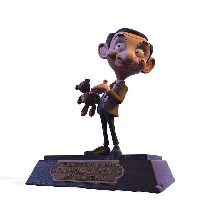 Gentleman andTeddy PBR  Stylized 3D Figurine MP4 Model — view 2