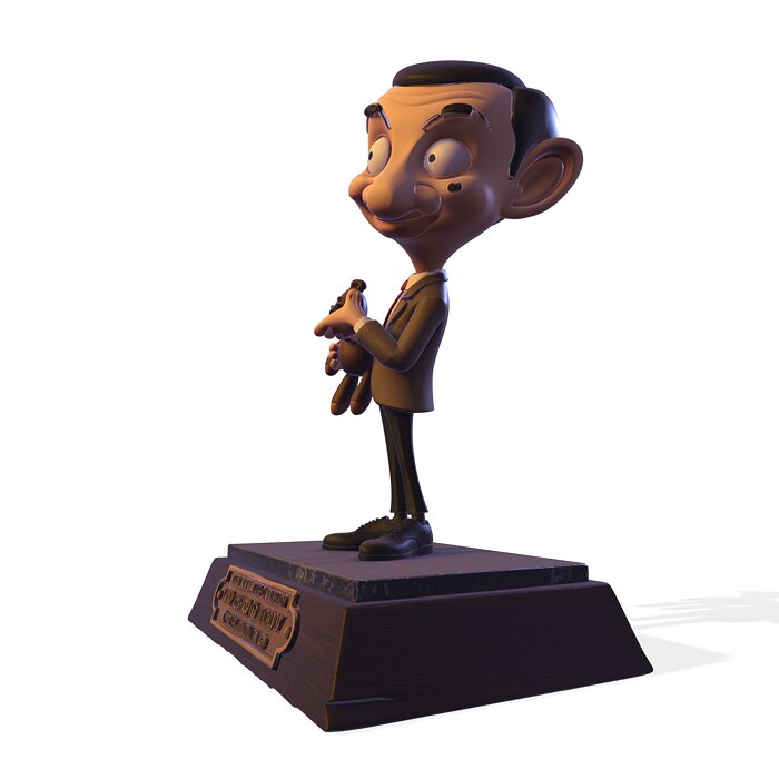 Gentleman andTeddy PBR  Stylized 3D Figurine MP4 Model — view 3