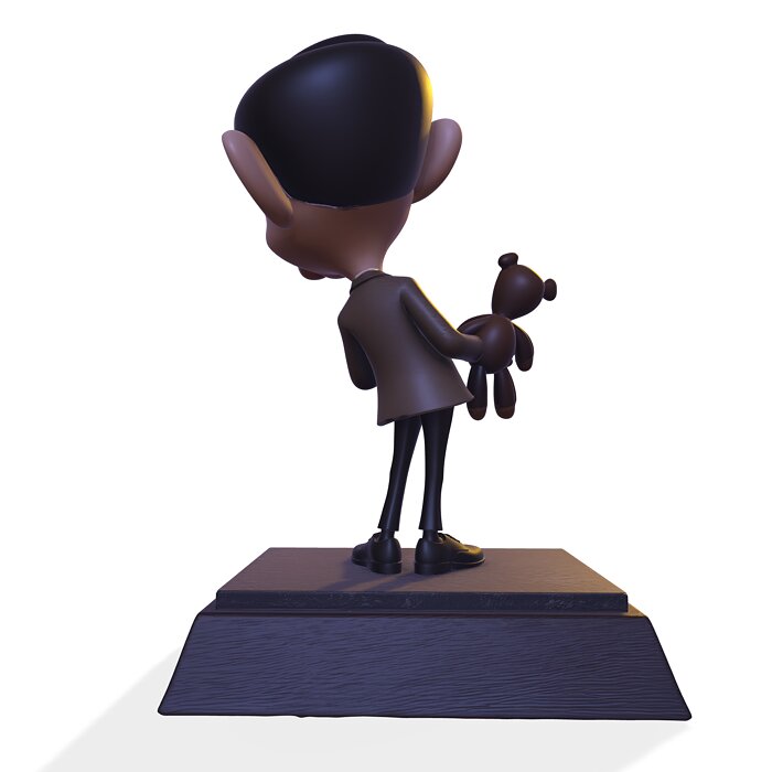 Gentleman andTeddy PBR  Stylized 3D Figurine MP4 Model — view 6