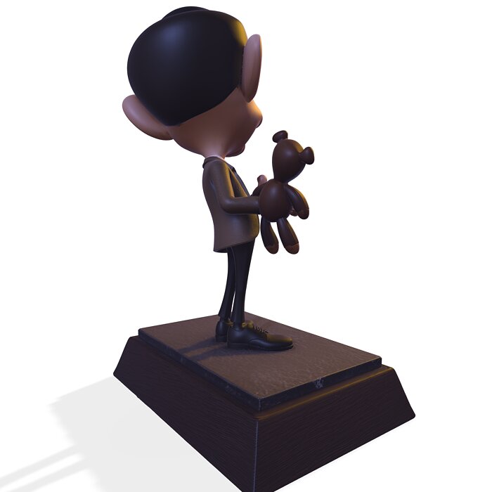 Gentleman andTeddy PBR  Stylized 3D Figurine MP4 Model — view 7