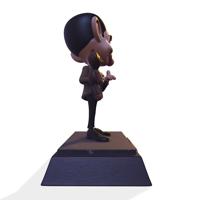 Gentleman andTeddy PBR  Stylized 3D Figurine MP4 Model — view 8