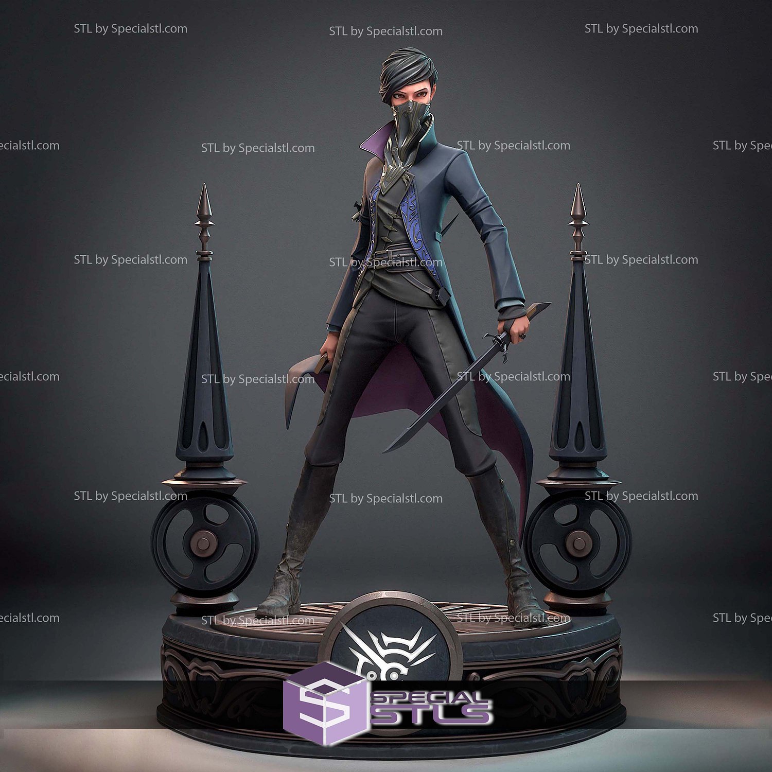 Emily Dishonored 2 STL Files 3D Model — view 2