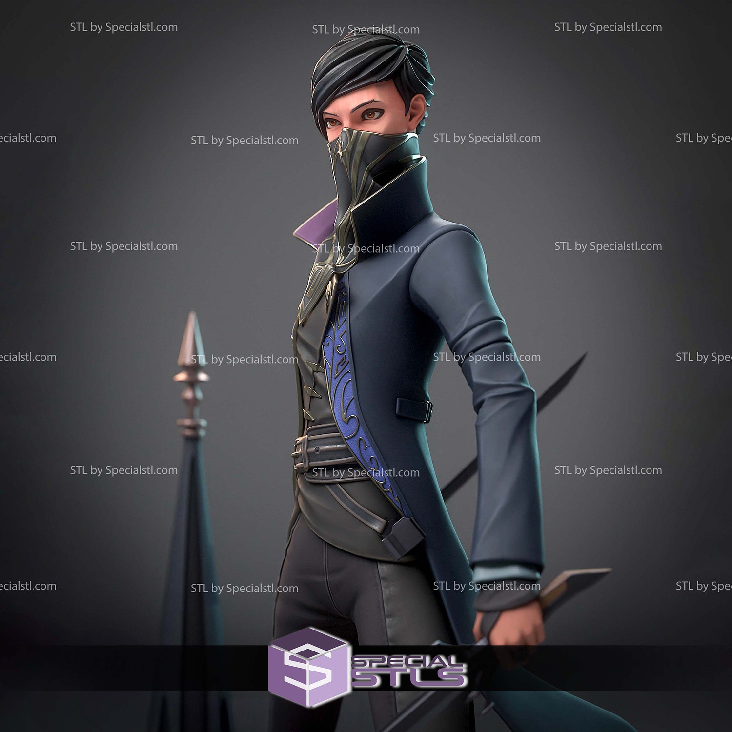 Emily Dishonored 2 STL Files 3D Model — view 3