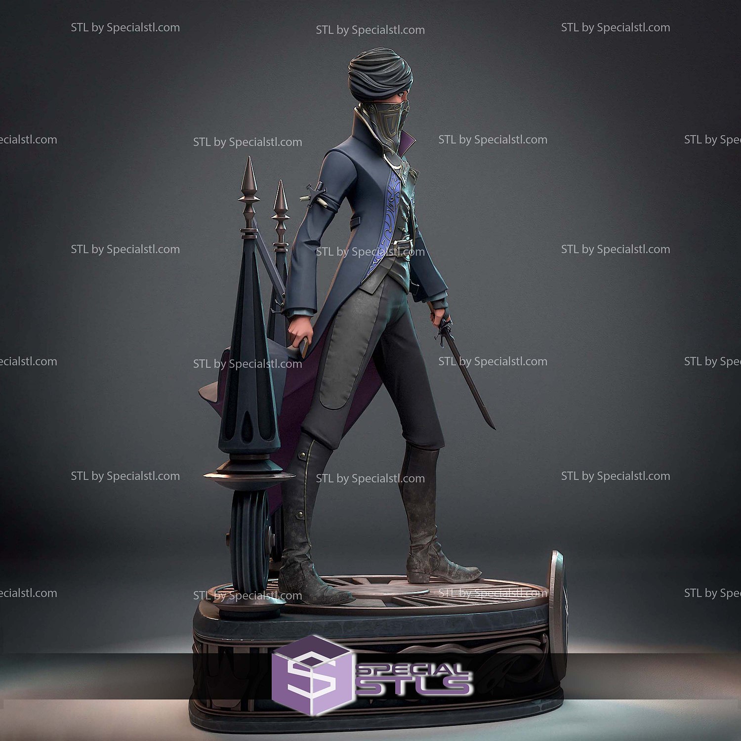 Emily Dishonored 2 STL Files 3D Model — view 5