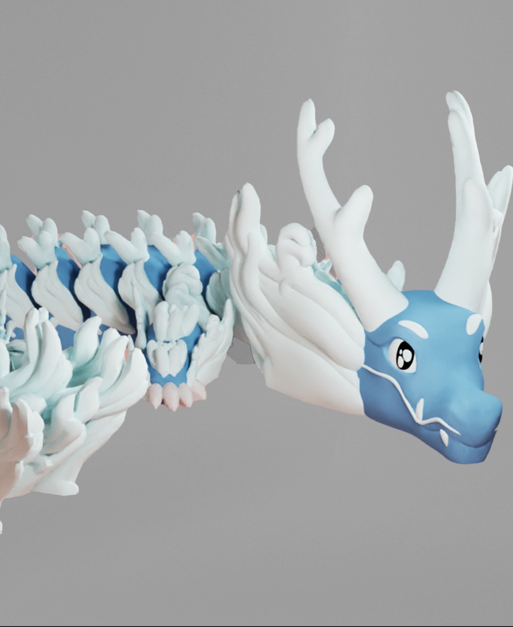 Mistral Winter Wind Dragon - Articulated Dragon Fidget Toy 3D 3MF Model