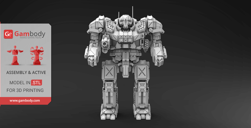 MWO Atlas 3D Printing Model | Assembly + Action STL Model