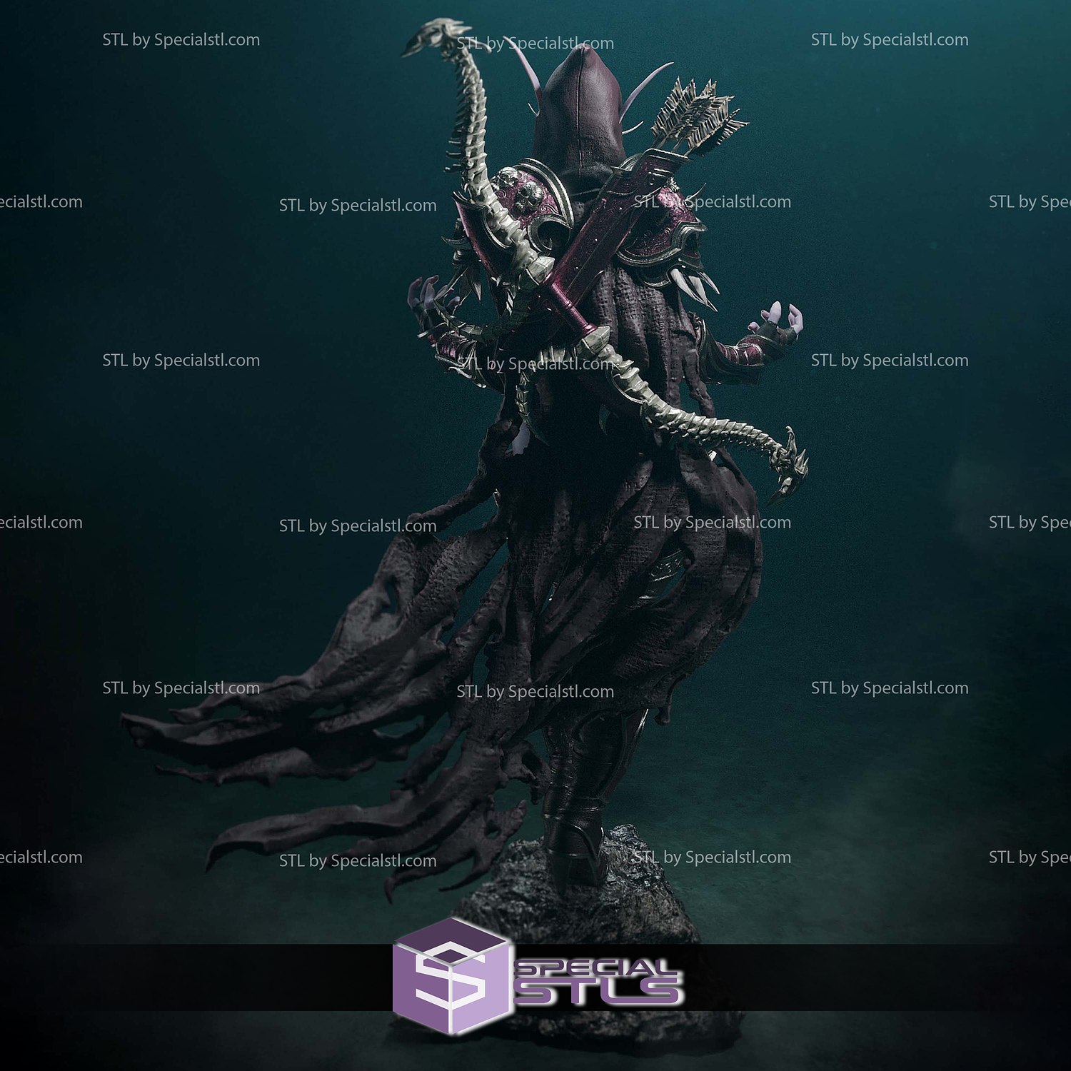 Sylvanas Windrunner Dark Warcraft 3D Printer Files STL Model — view 6