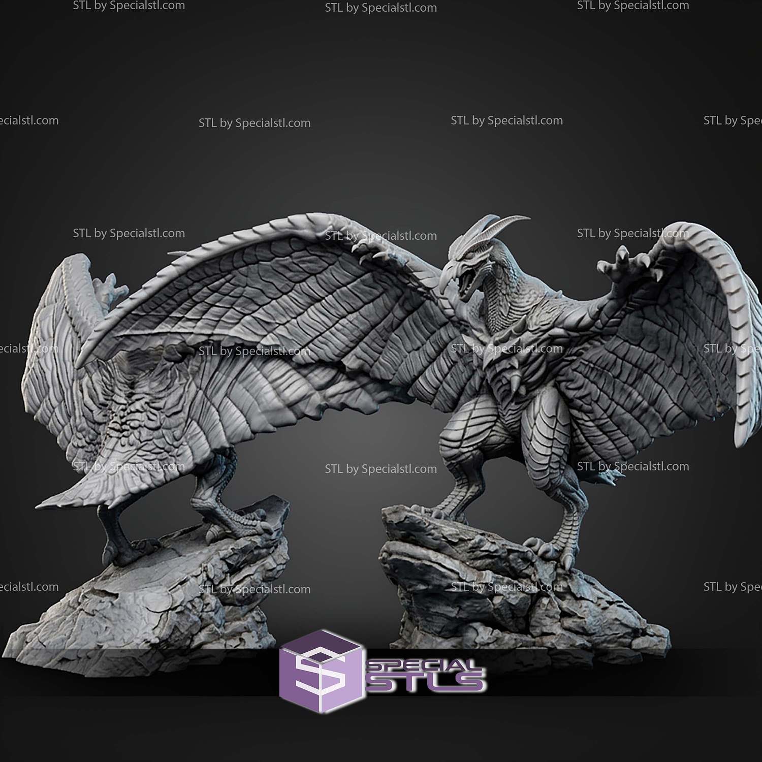 Rodan Kaiju 200mm STL Files 3D Model — view 3