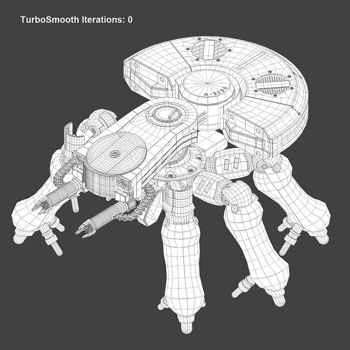 Ghost in the Shell T08A2  Tank Hard surface High-poly 3D model MAX Model — view 5