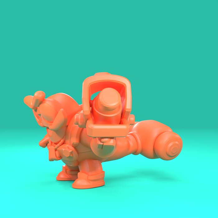 Clancy Original - Brawl Stars 3D OBJ Model — view 2