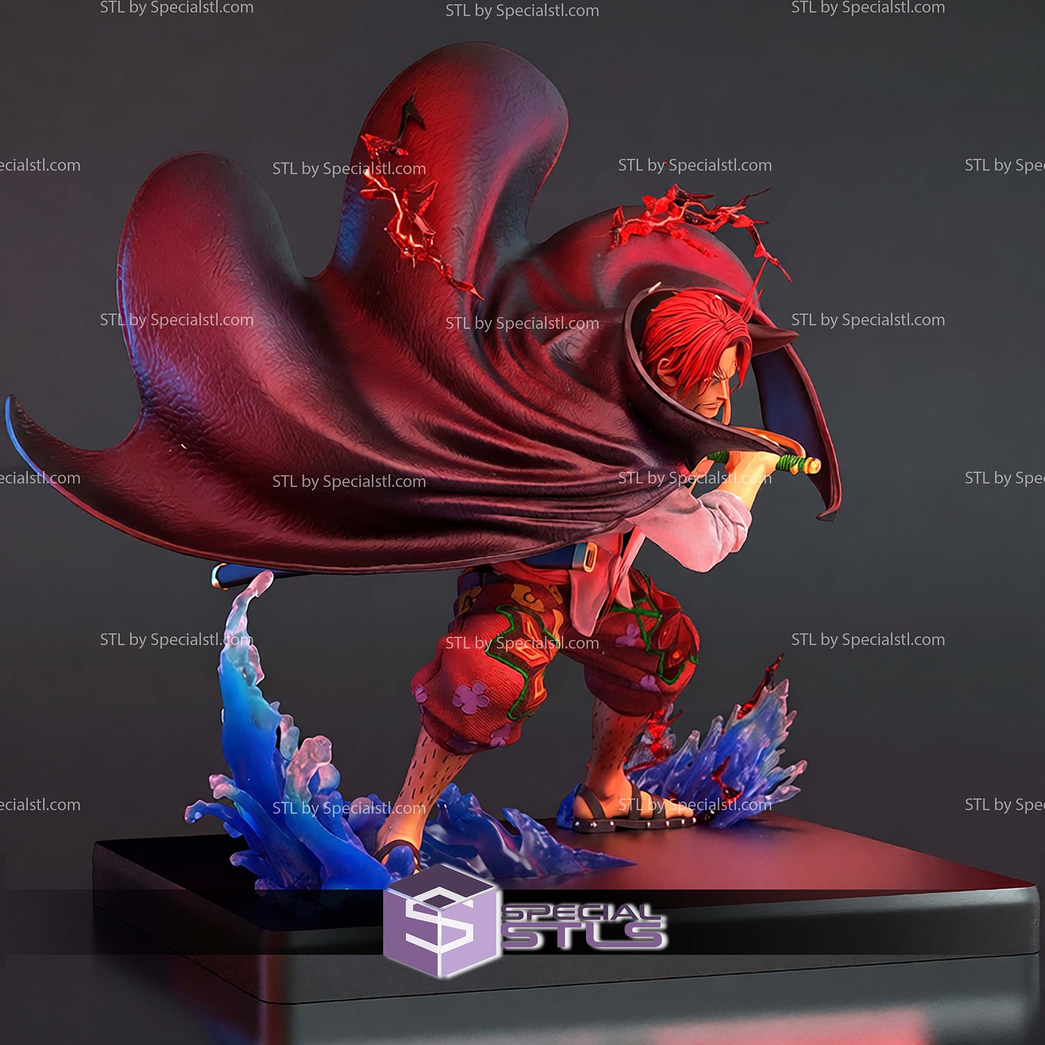 Red Haired Shanks 295mm STL Files 3D Model — view 2