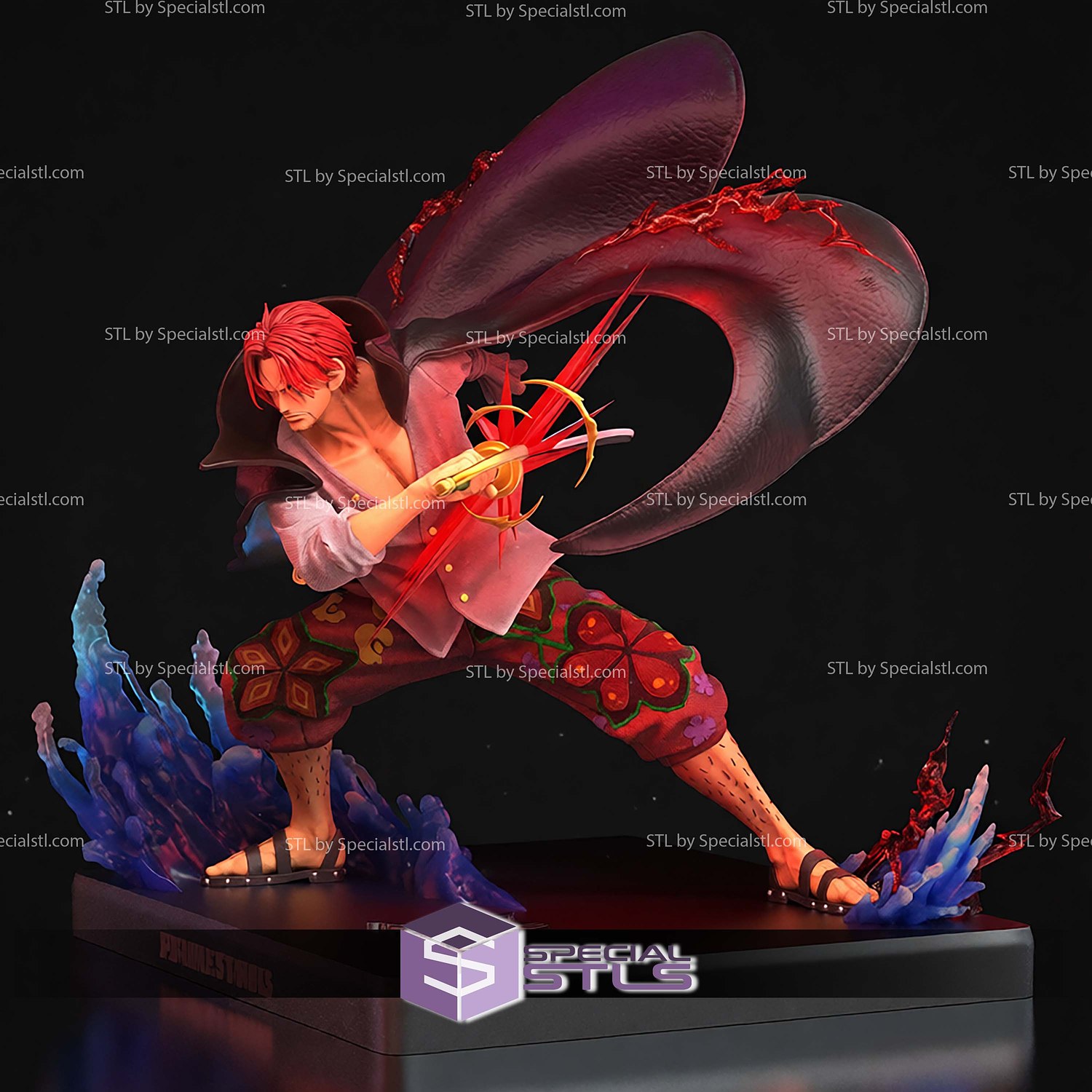 Red Haired Shanks 295mm STL Files 3D Model — view 4