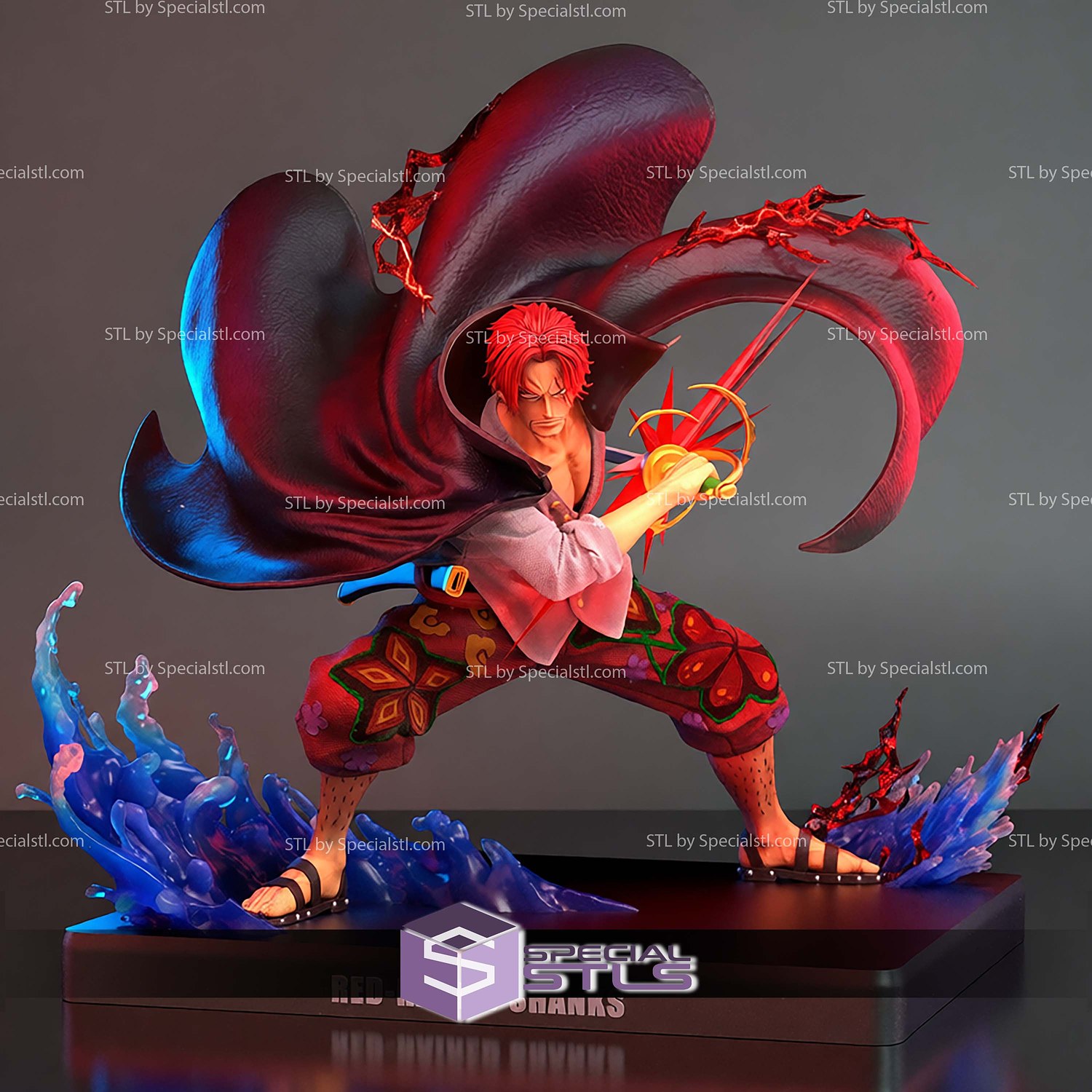 Red Haired Shanks 295mm STL Files 3D Model — view 5