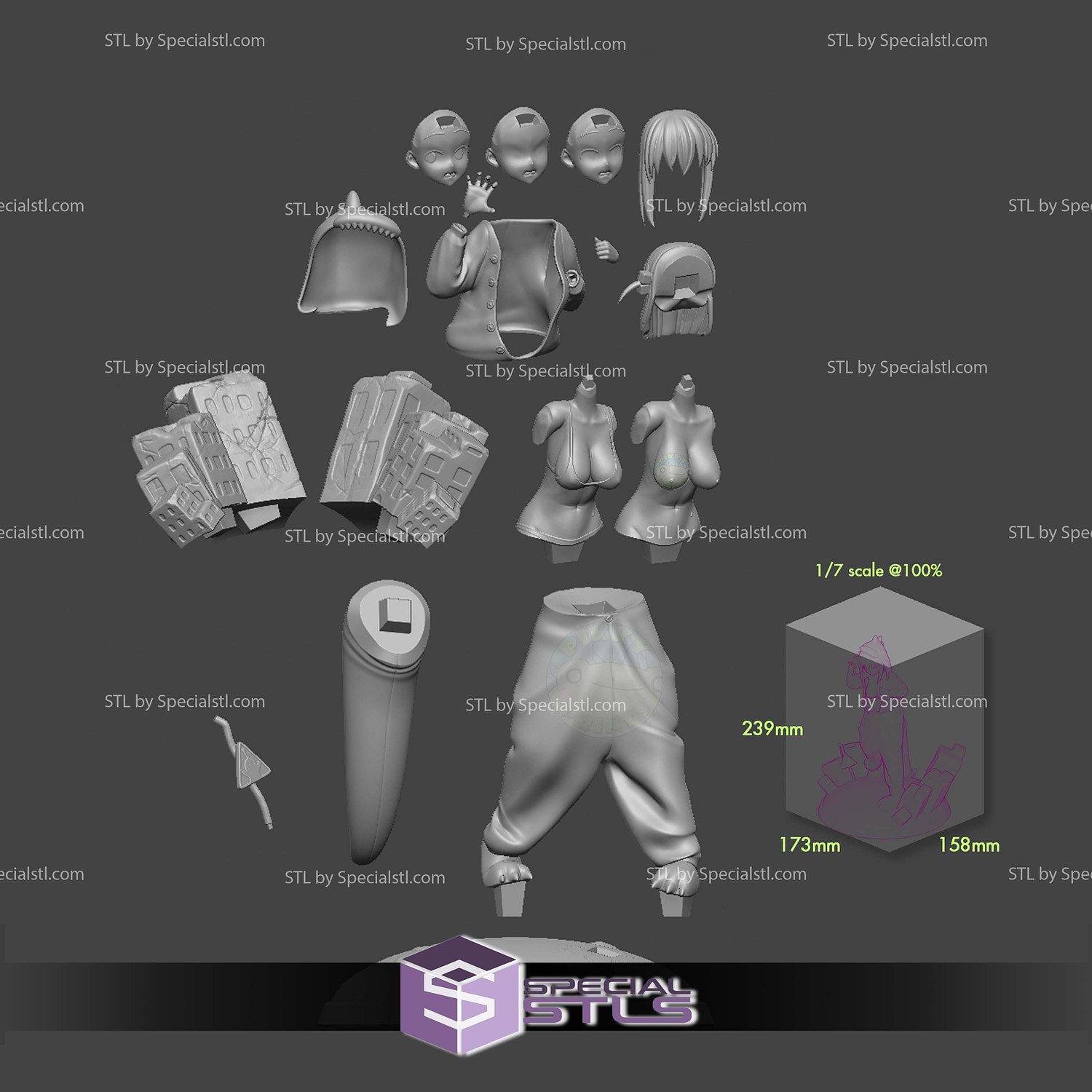 Hitori Gotou Dinosaur 3D Printer Files STL Model — view 4