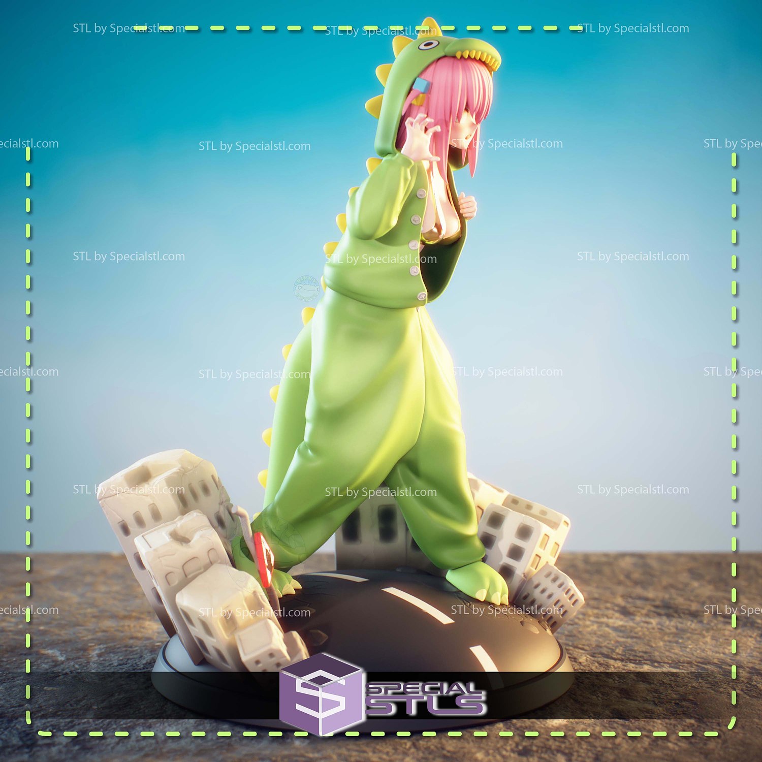 Hitori Gotou Dinosaur 3D Printer Files STL Model — view 5