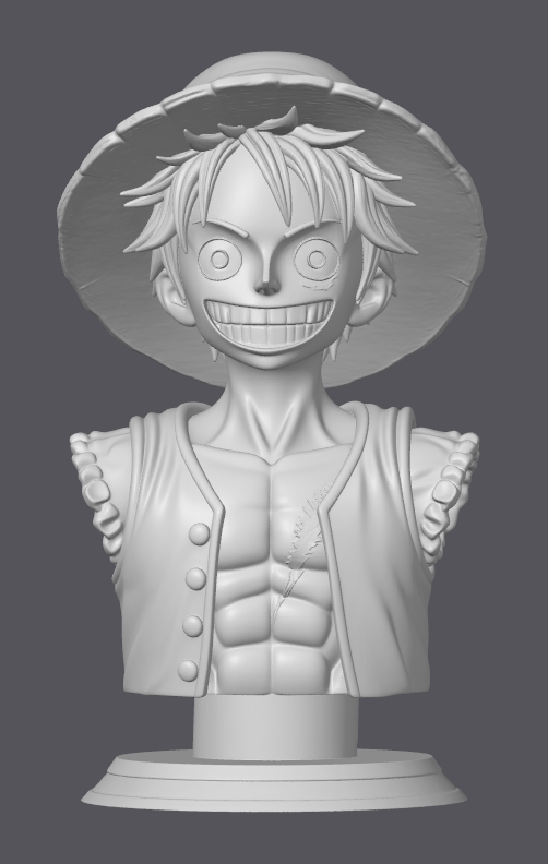 Luffy Busto A1.3mf 3D STL Model — view 2