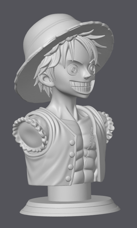 Luffy Busto A1.3mf 3D STL Model — view 3