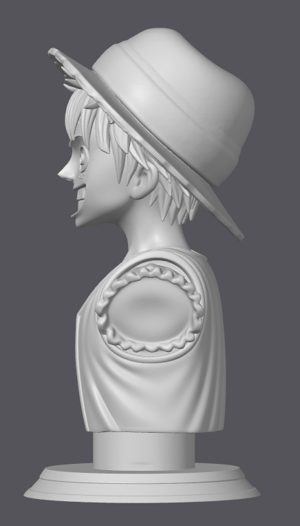 Luffy Busto A1.3mf 3D STL Model — view 4