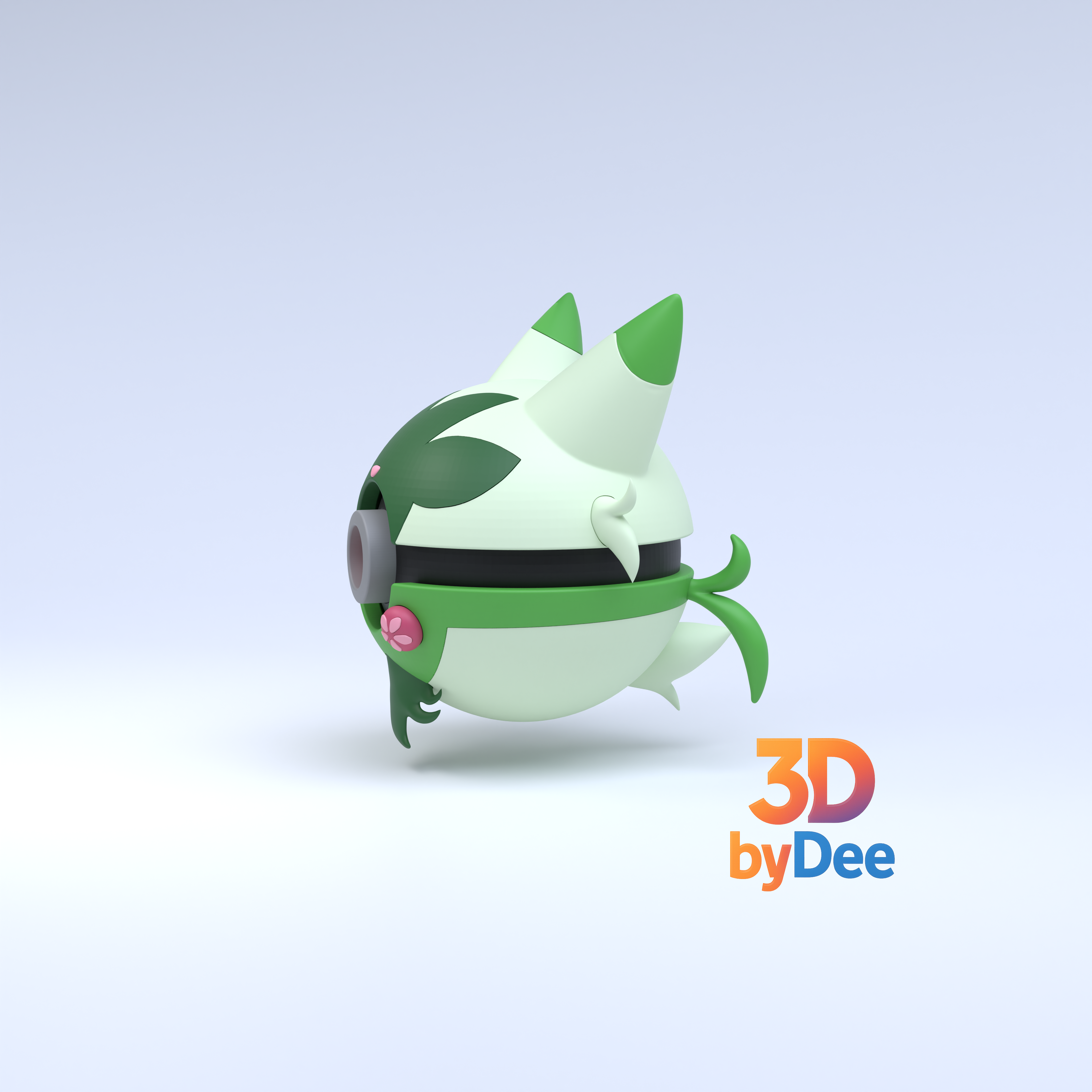 Floragato Pokeball 3D 3MF Model — view 3