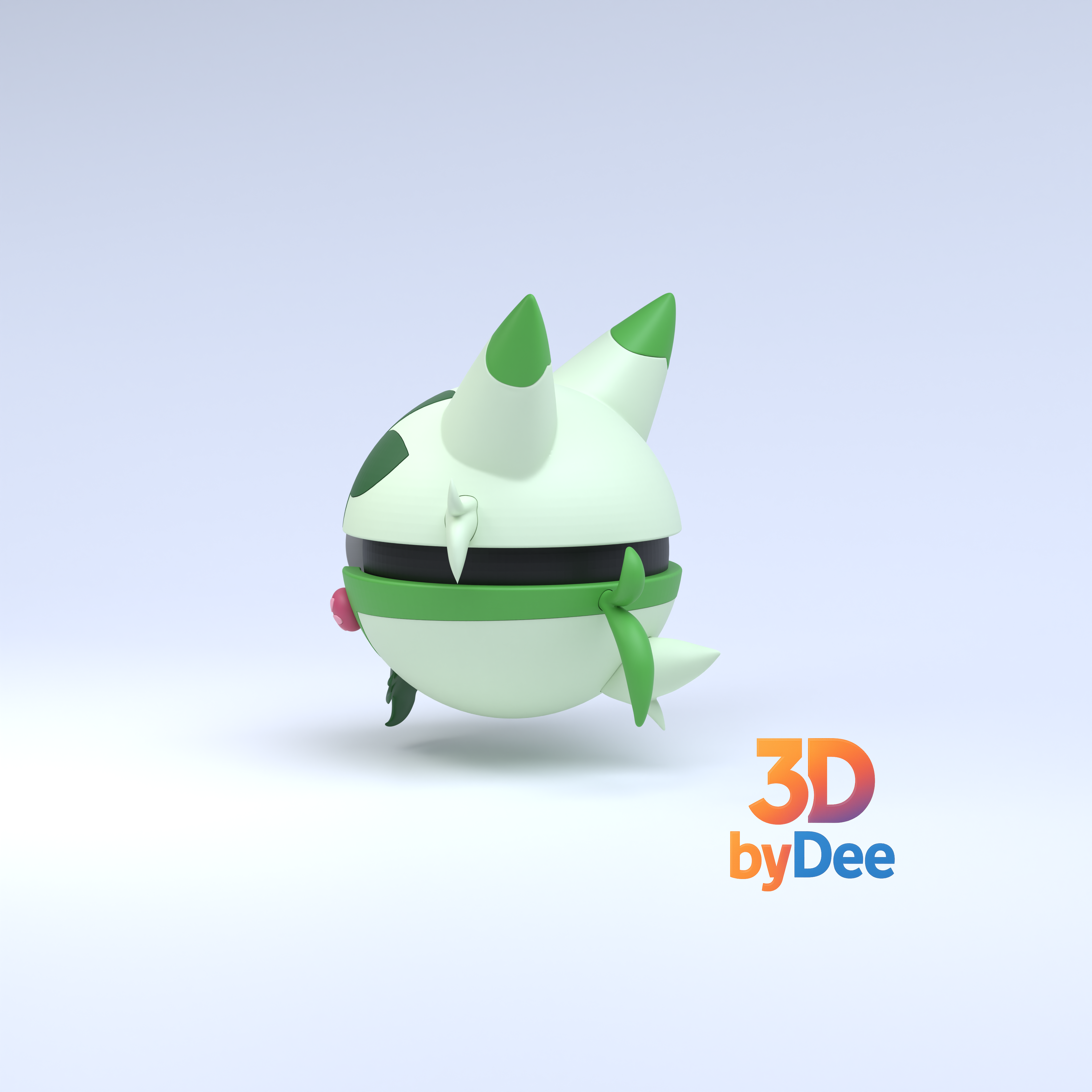 Floragato Pokeball 3D 3MF Model — view 4