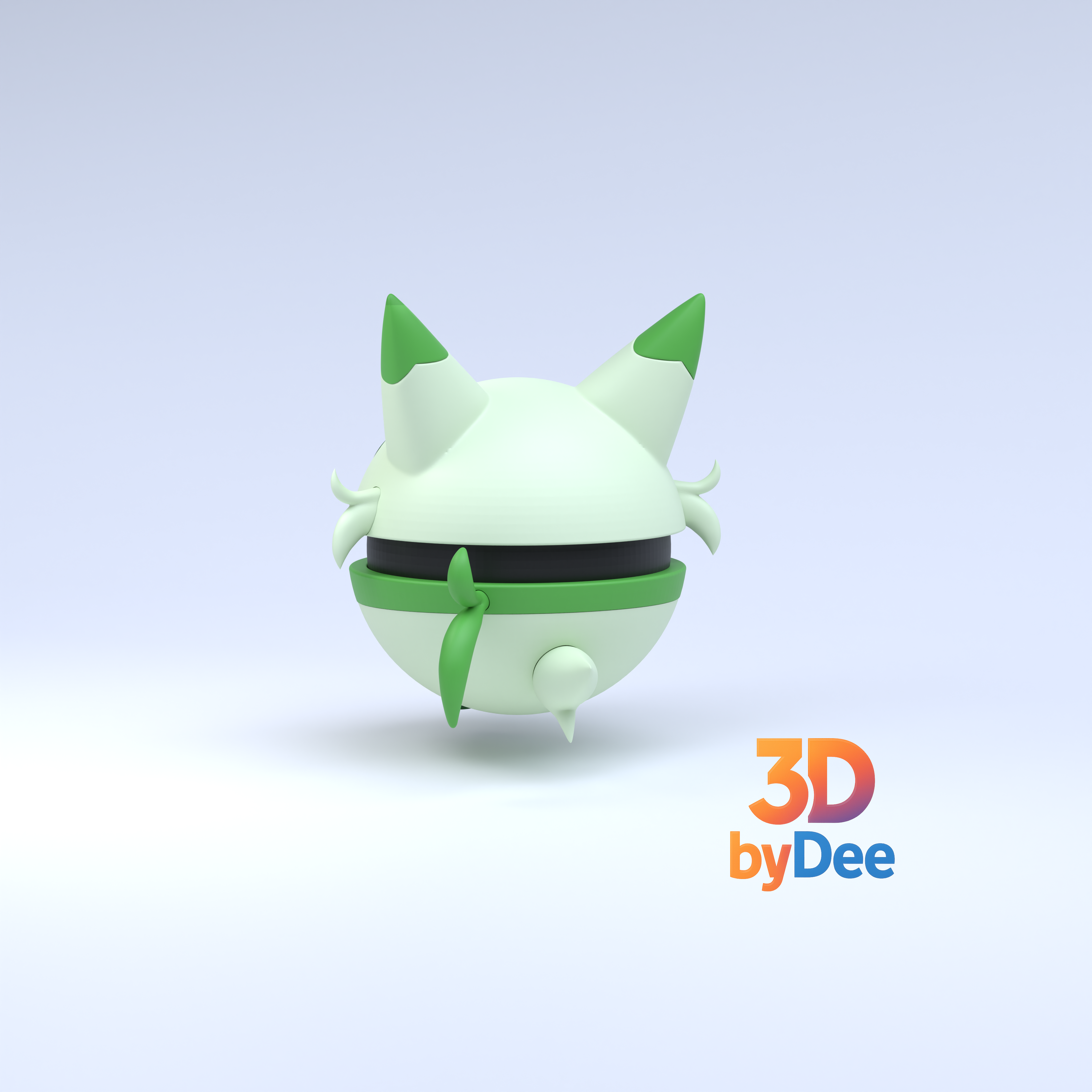 Floragato Pokeball 3D 3MF Model — view 5