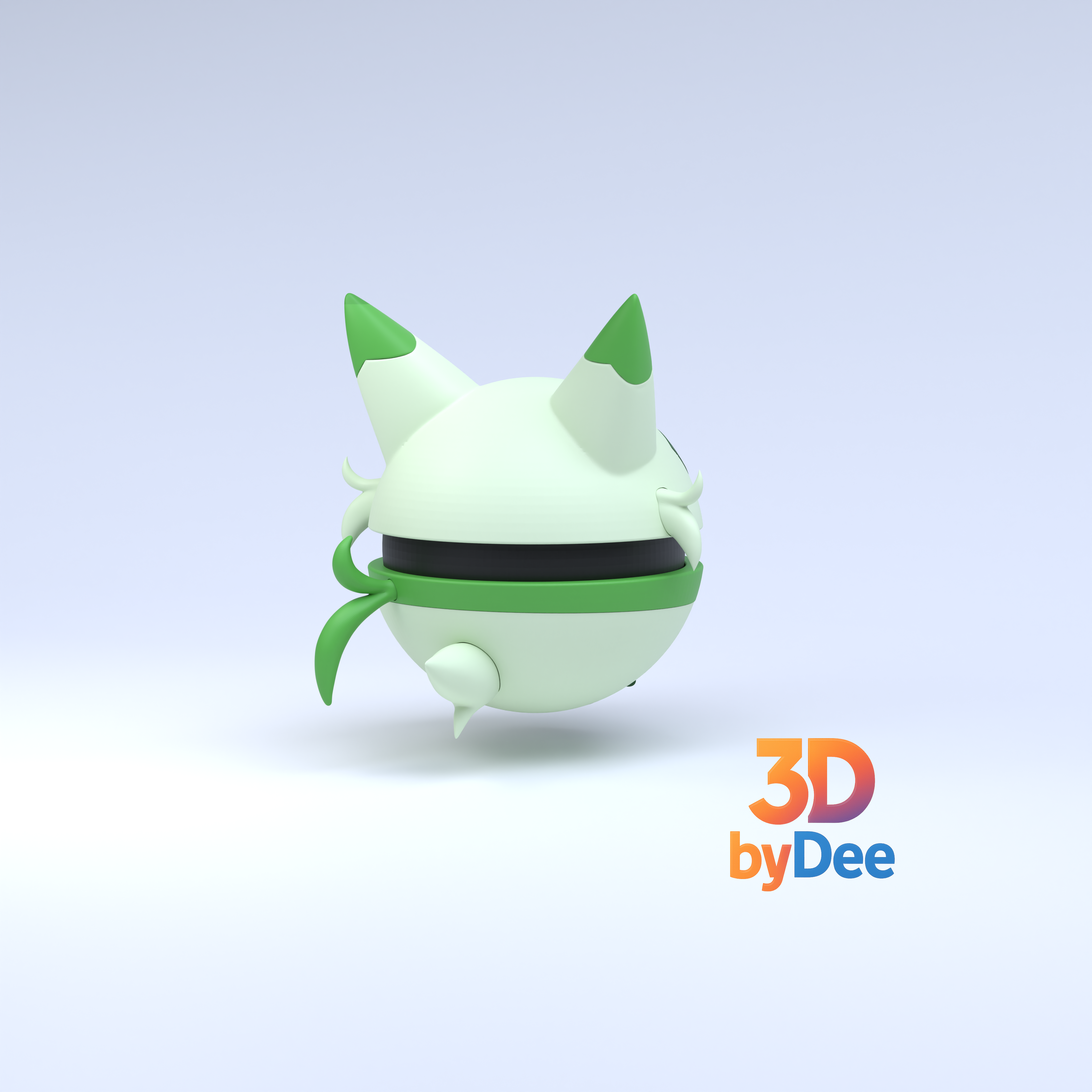 Floragato Pokeball 3D 3MF Model — view 6