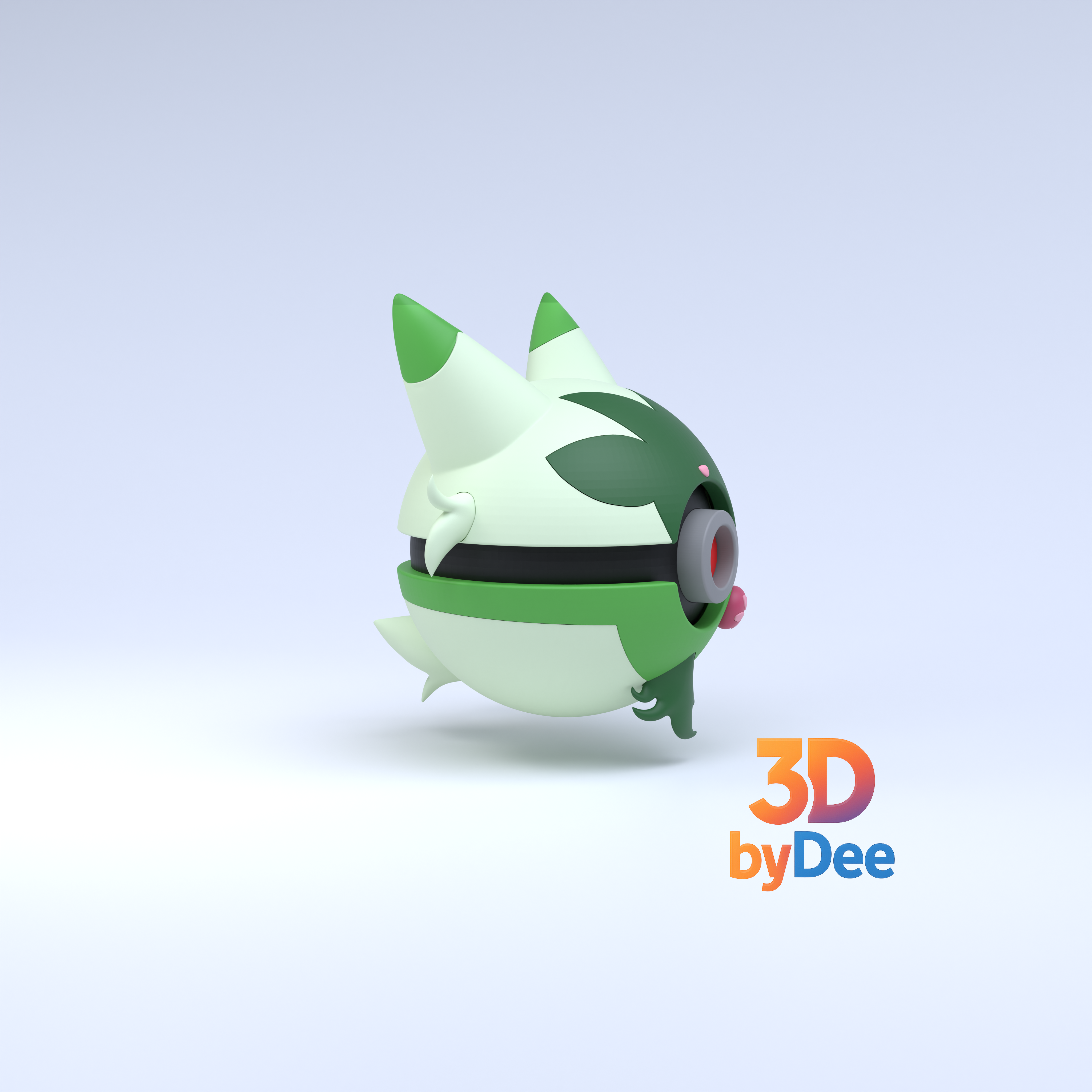 Floragato Pokeball 3D 3MF Model — view 8