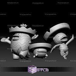 Pokemon STL Collection Lotad Lombre Ludicolo 3D Model