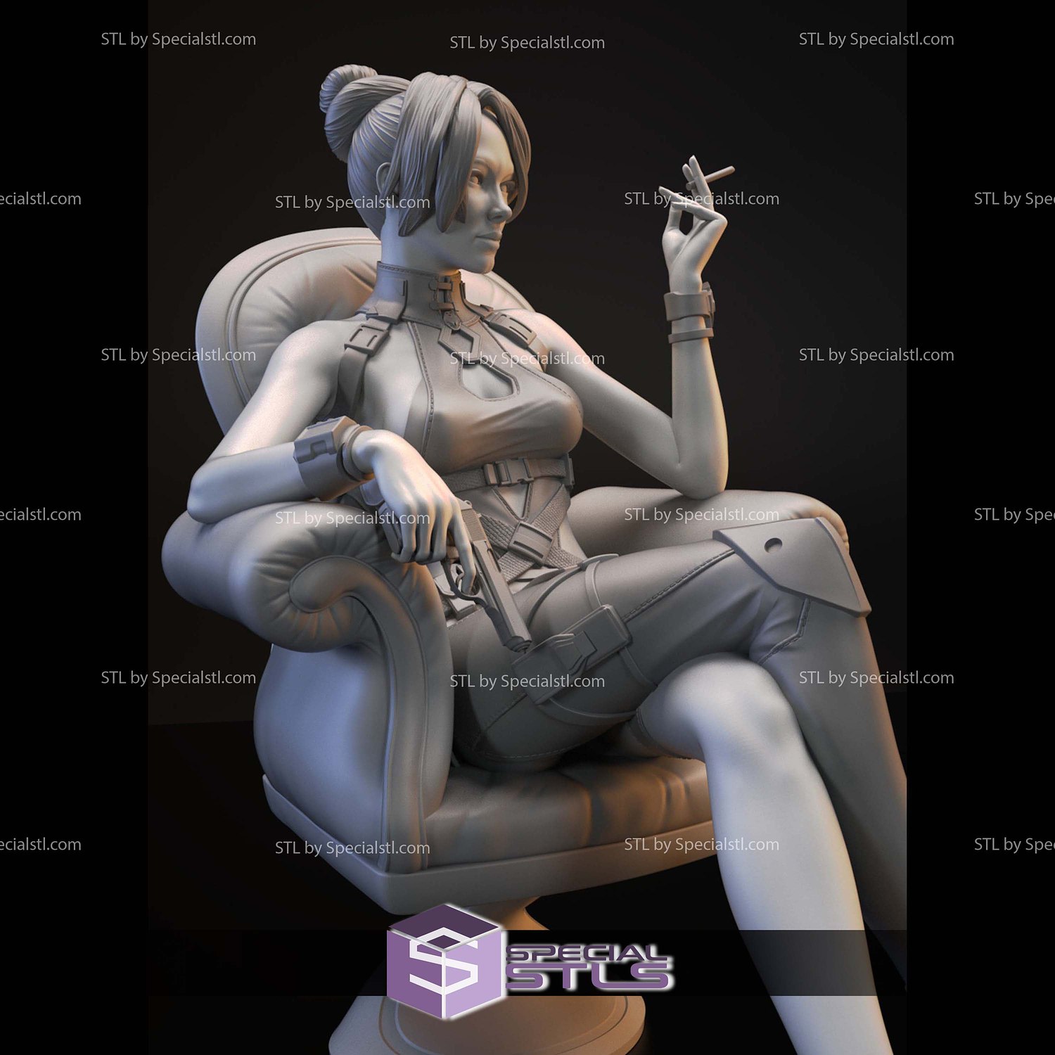 Madame Assassin 3D Printer Files STL Model — view 6