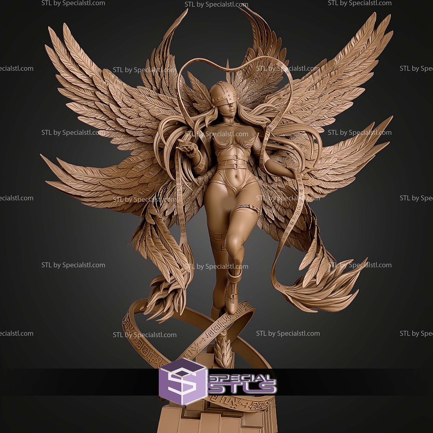 Angewomon Digimon 250mm ALT STL Files 3D Model — view 3