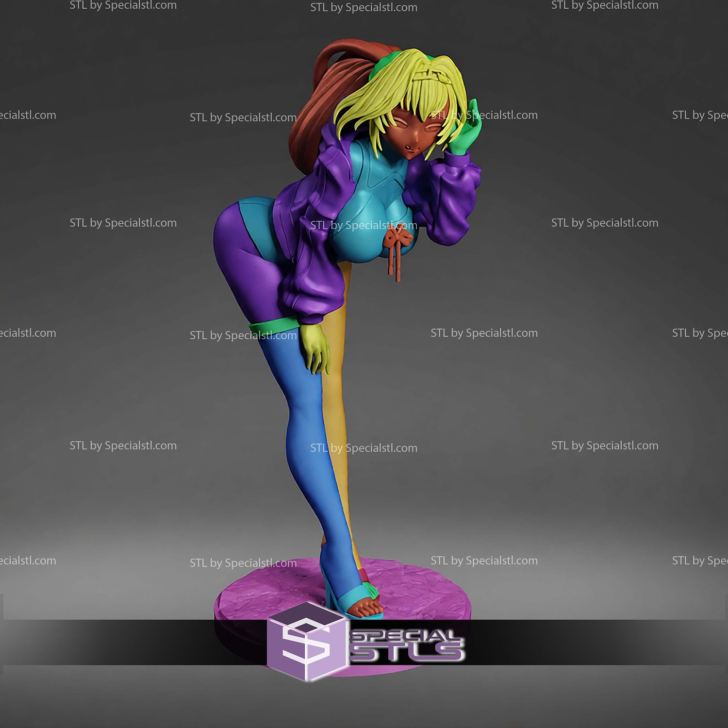 Ouro Kronii Summer Outfit STL Files 3D Model — view 3