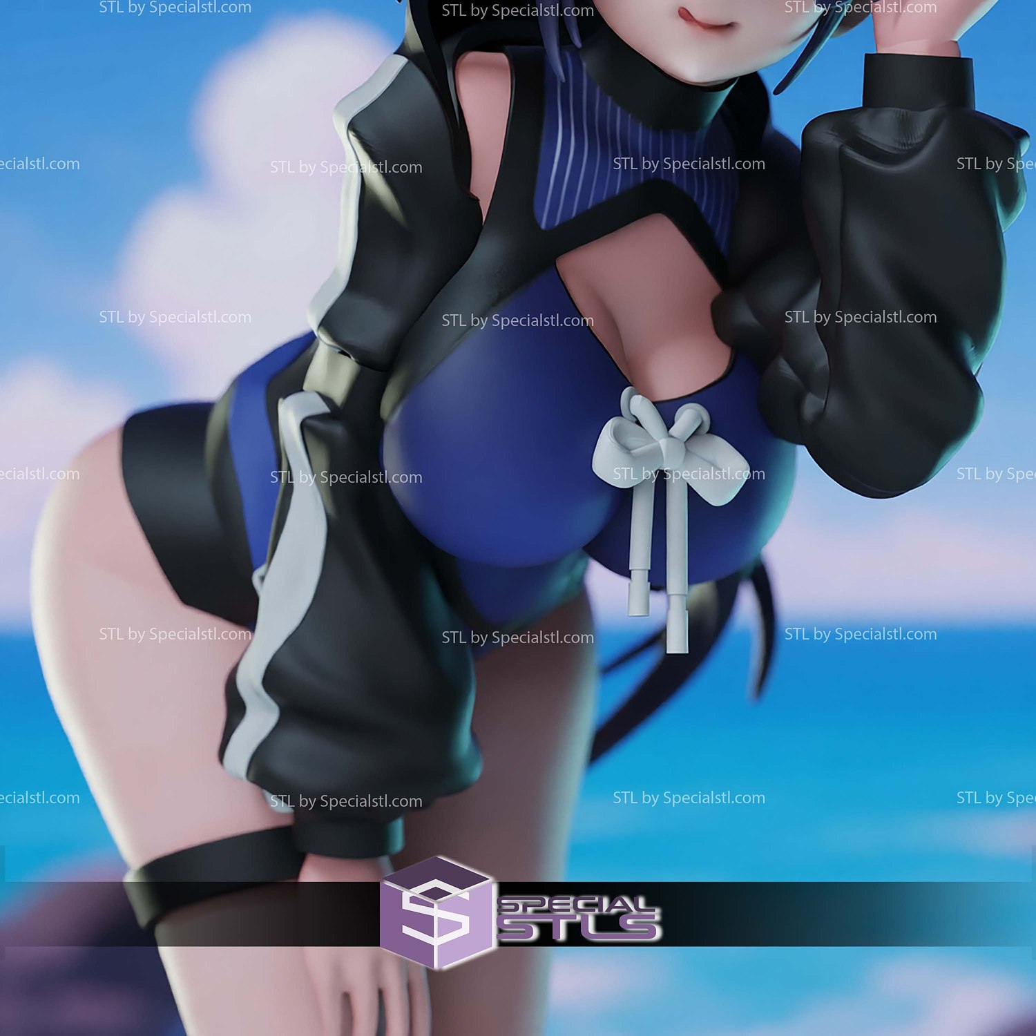 Ouro Kronii Summer Outfit STL Files 3D Model — view 4