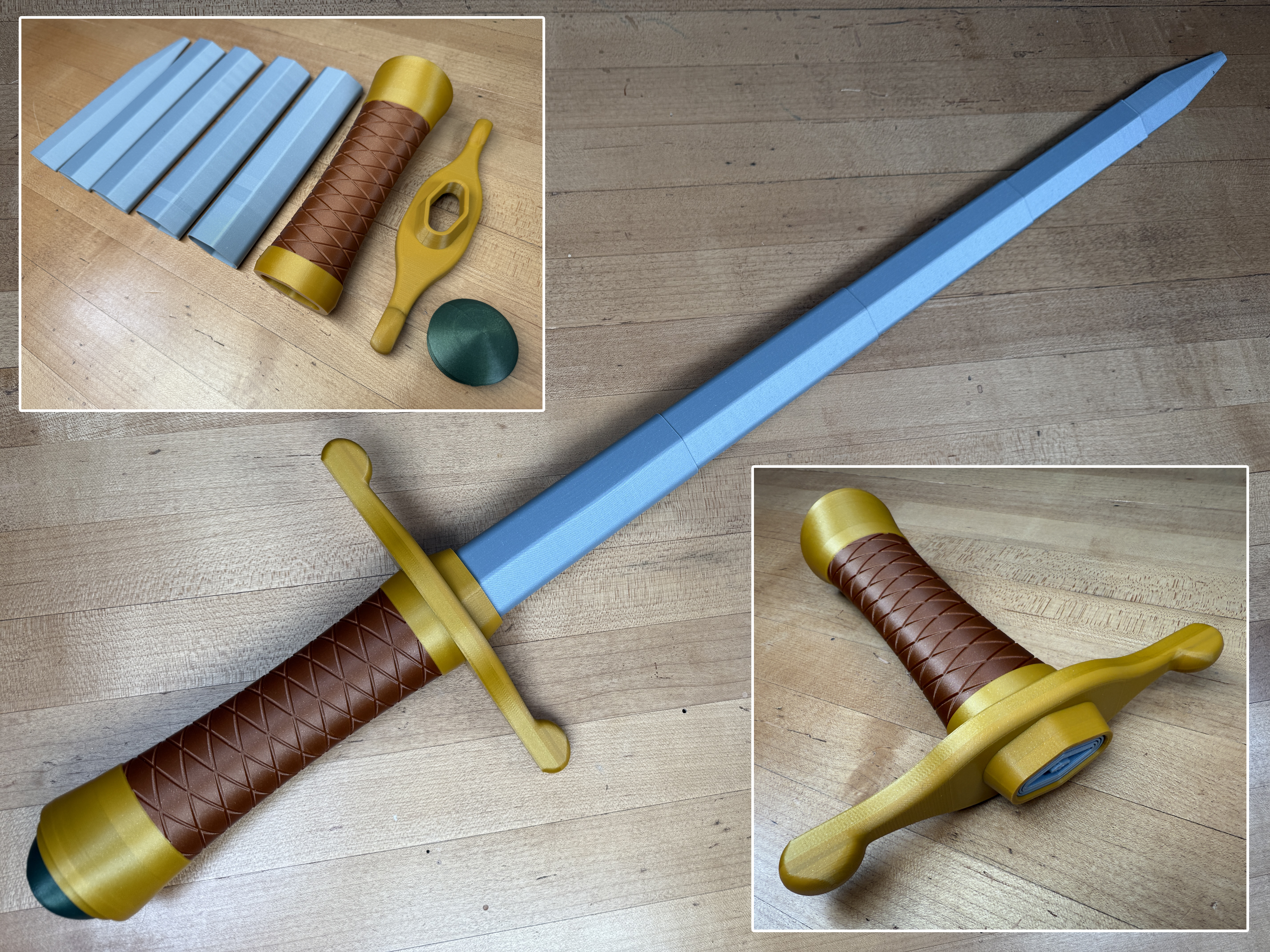 Collapsing Z-Sword 3D STL Model — view 2