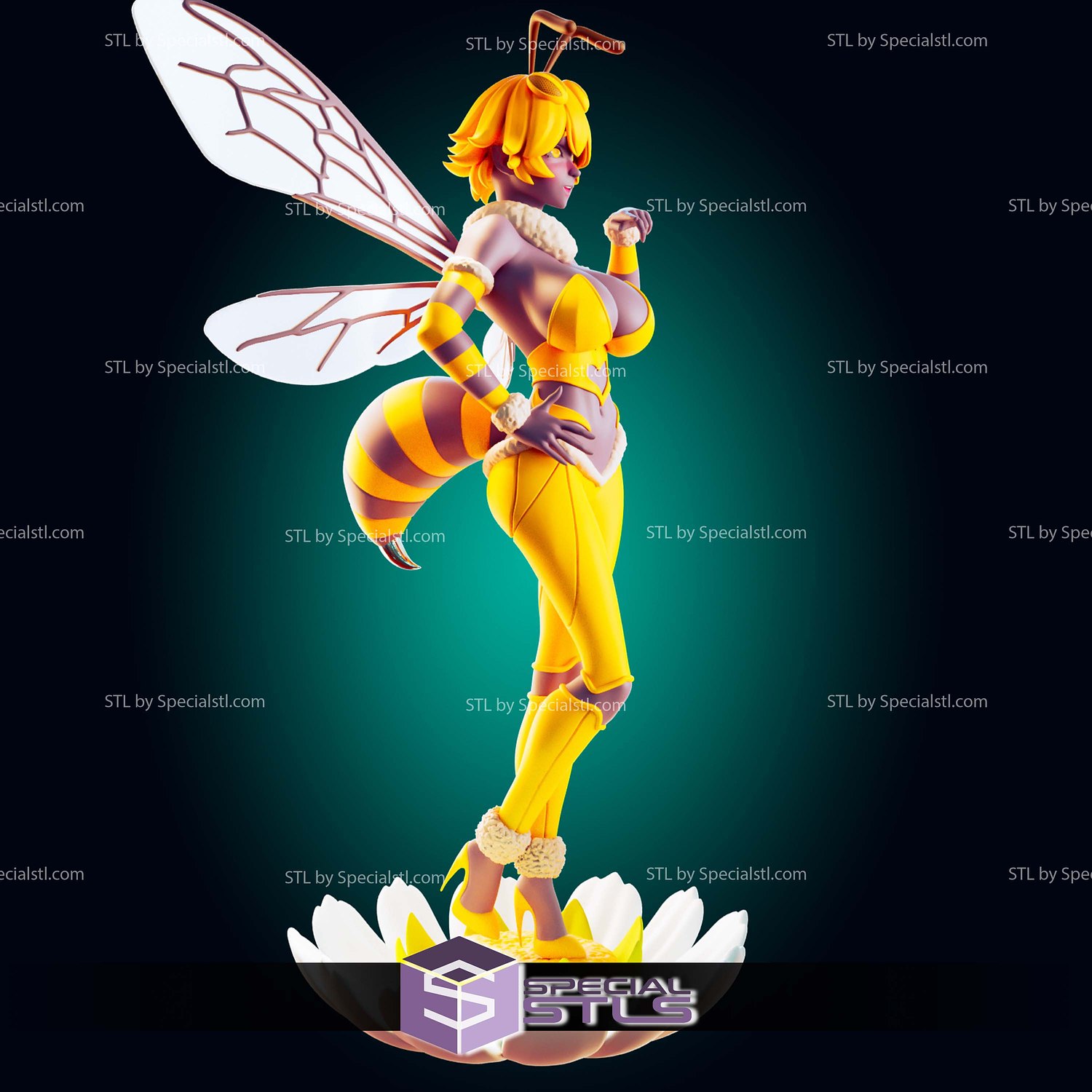 Bee Waifu Monster Girl STL Files 3D Model — view 2