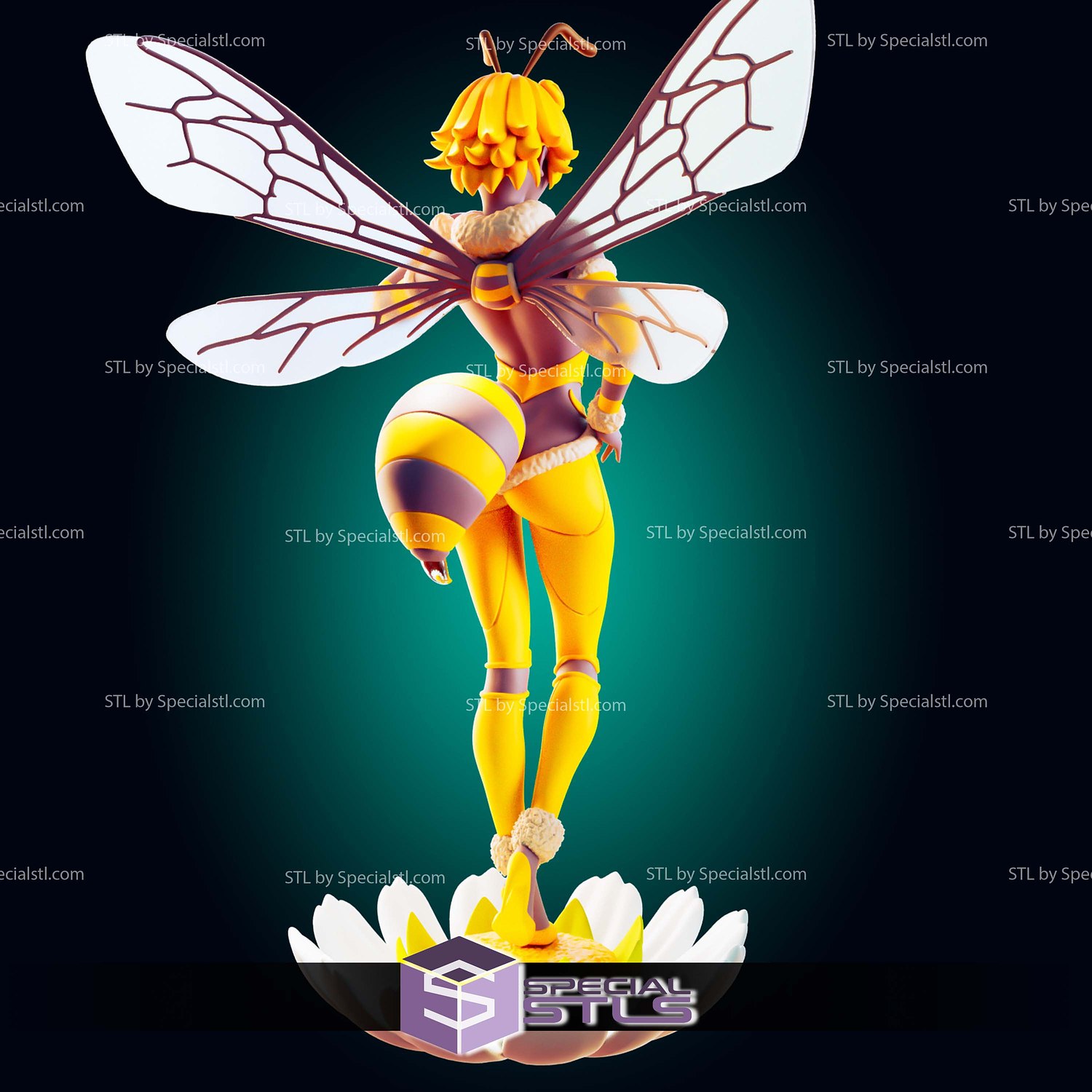 Bee Waifu Monster Girl STL Files 3D Model — view 4