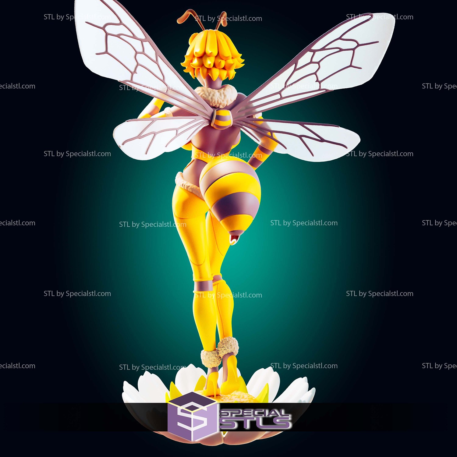 Bee Waifu Monster Girl STL Files 3D Model — view 5