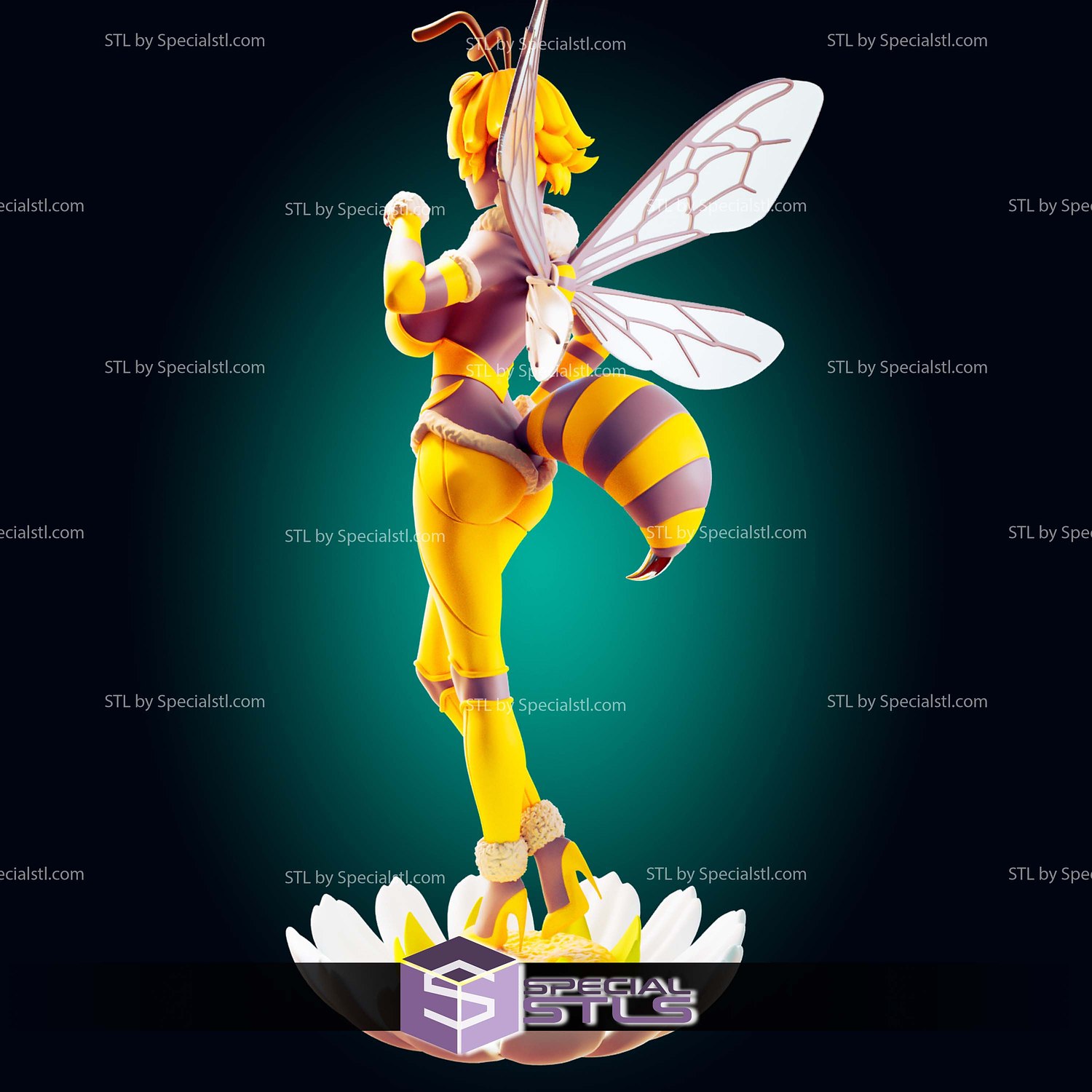 Bee Waifu Monster Girl STL Files 3D Model — view 6