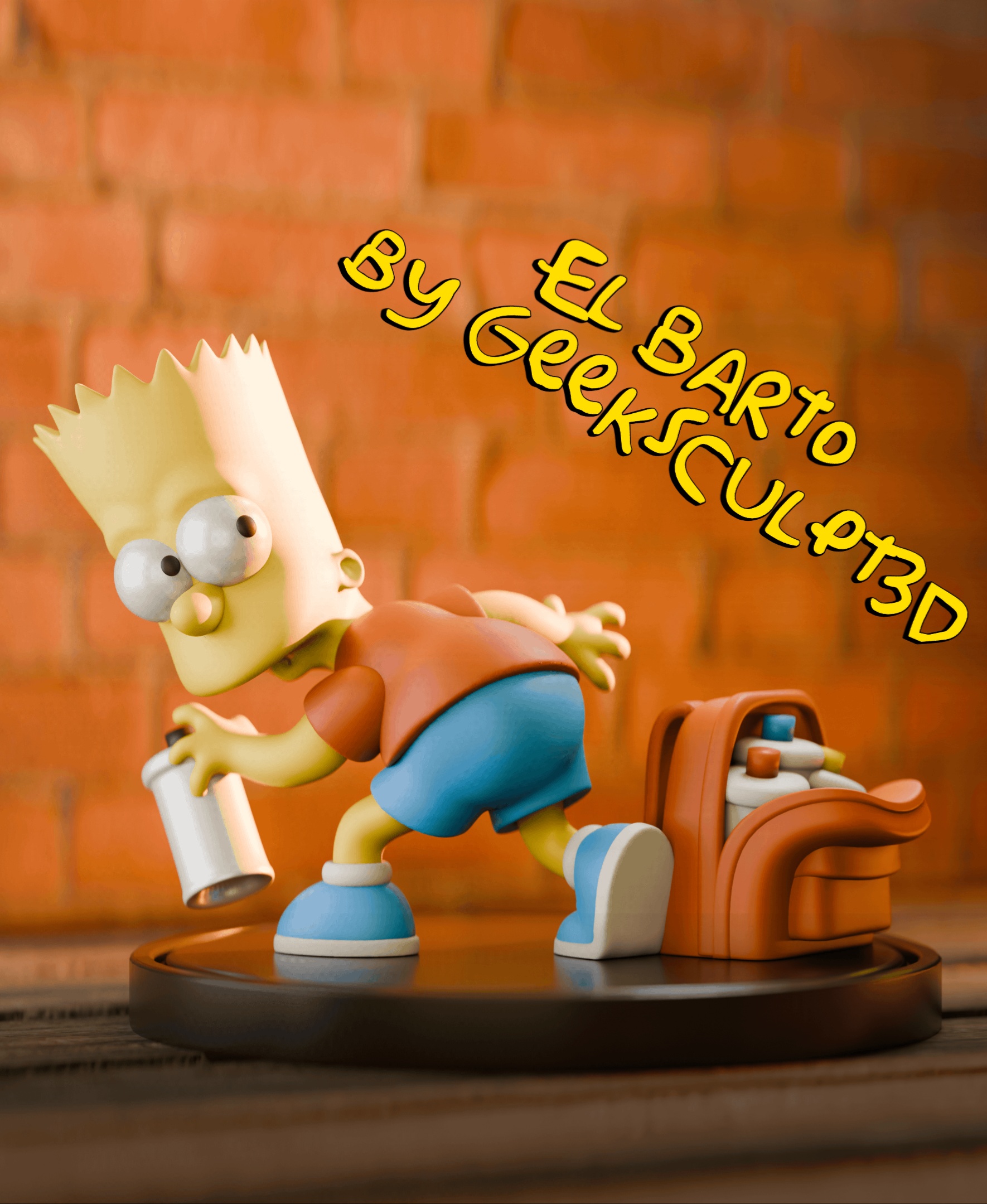 Bart Simpson Figurine - Graffiti Edition 3D OBJ Model