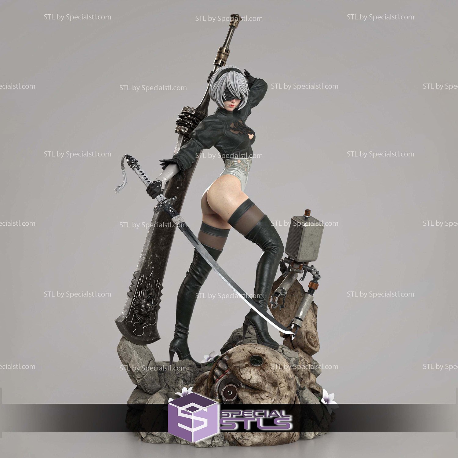 2B Nier Automata Flower Base 391mm 3D Printer Files STL Model — view 2