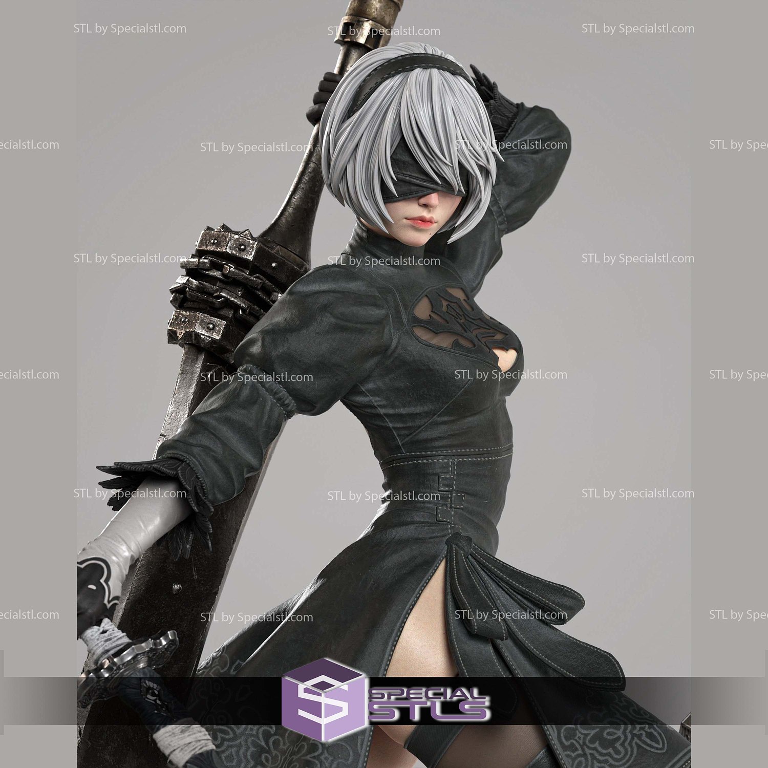 2B Nier Automata Flower Base 391mm 3D Printer Files STL Model — view 3