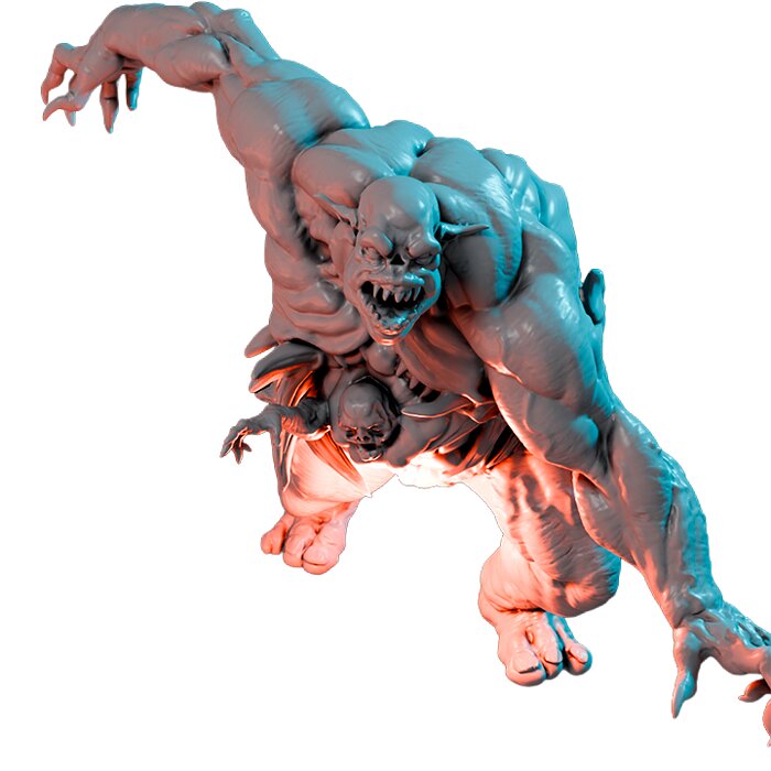 Devourer On 2 Inch Base VIII - Heroic Scale Miniature 3D STL Model — view 3