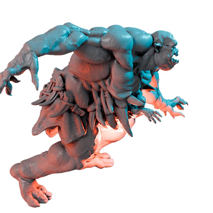 Devourer On 2 Inch Base VIII - Heroic Scale Miniature 3D STL Model — view 4